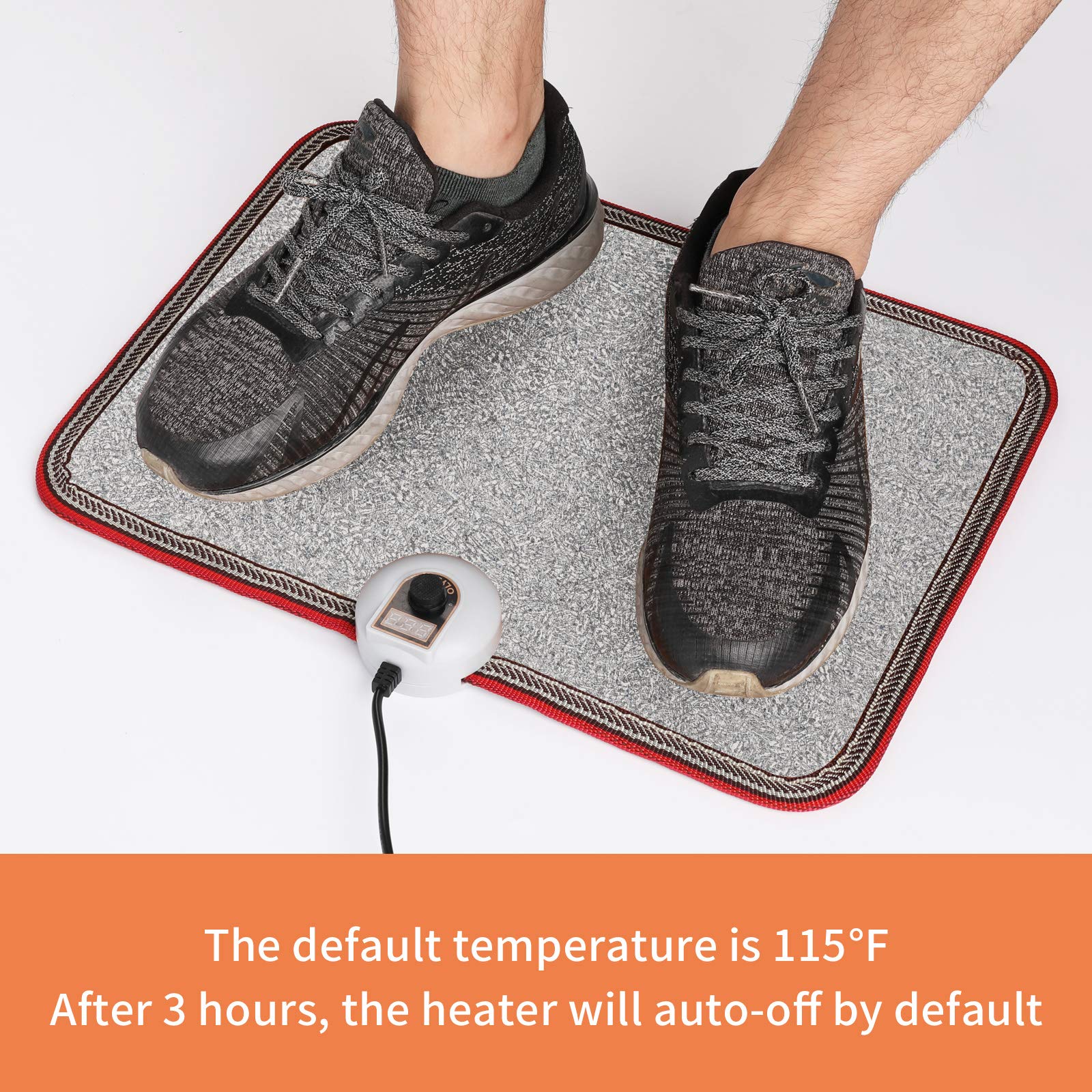 Electric Heated Floor Mats Under Desk, Heated Foot Warmer   110V Toes Warming Heater For Office And Home(Stone Grain)