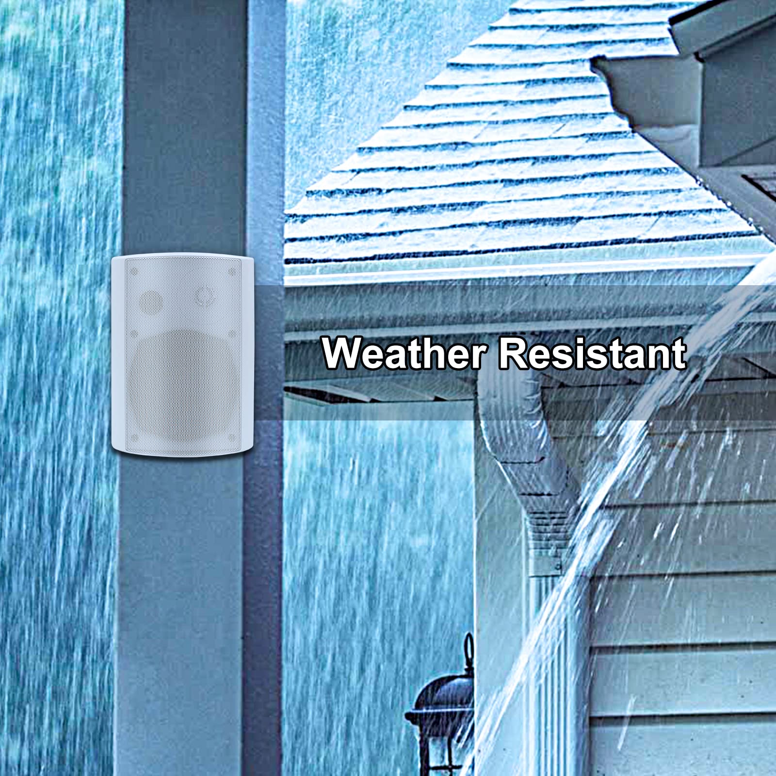 Studiofinix 5.25 Inch 600W Outdoor Speakers Waterproof Wired, Passive Wall Mount Speakers For Patio Garage Home,2 Pairs (White)