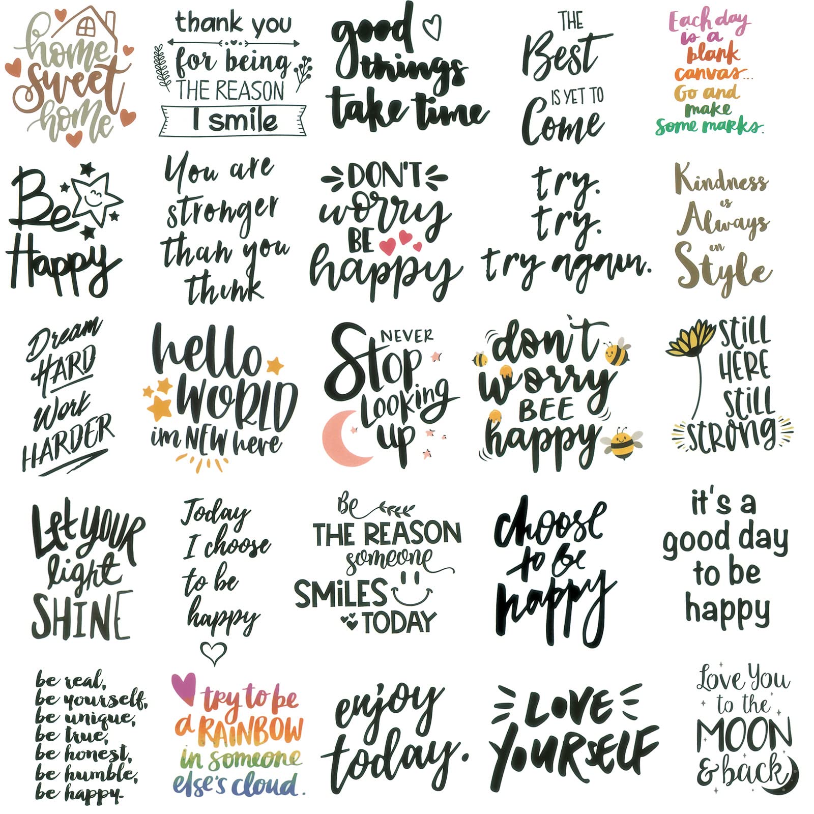 200Pcs Inspirational Stickers For Water Bottles, Motivational Stickers For Adults, Teens, Teachers, Vinyl Waterproof Laptop Stic