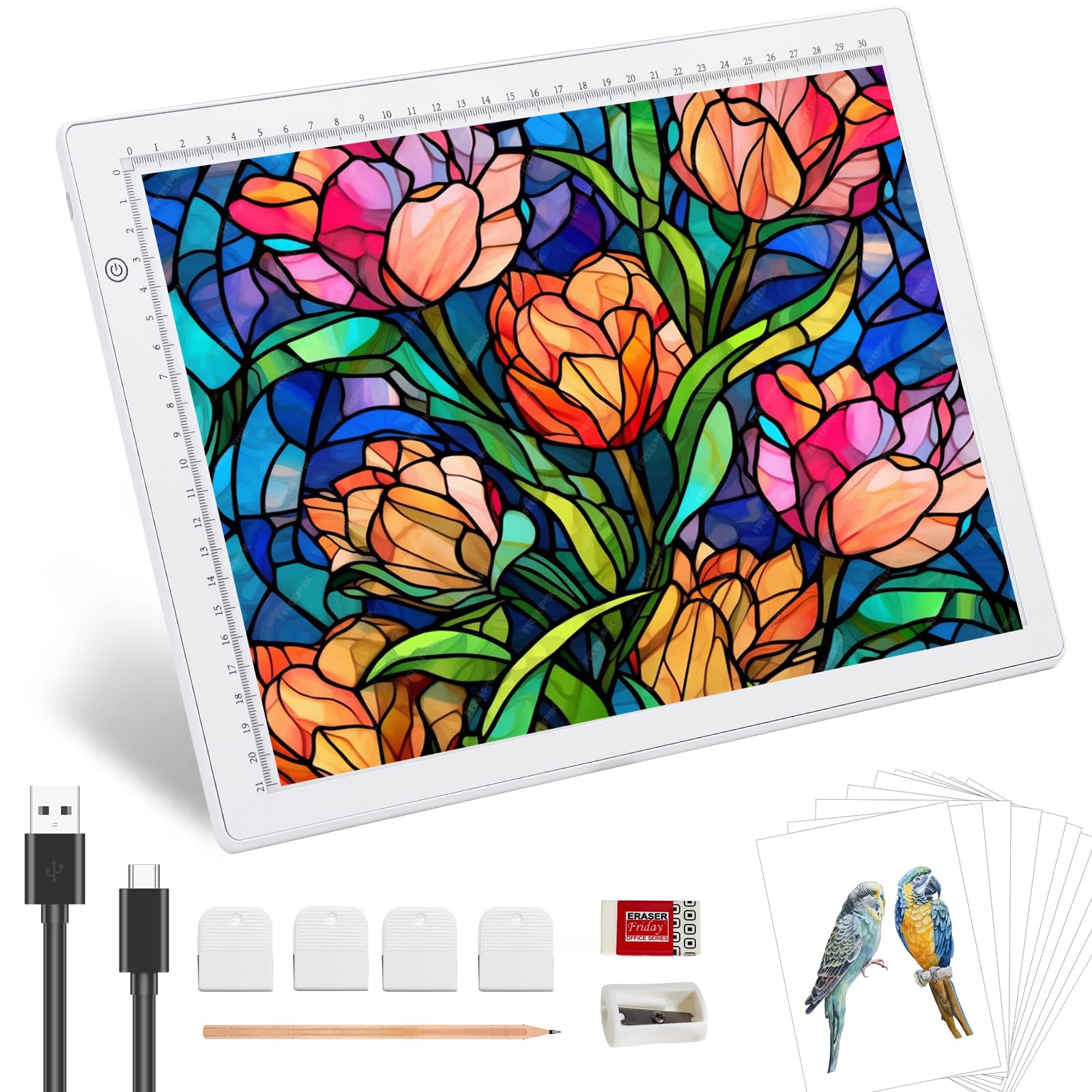 Keiwrlight A4 Light Board For Tracing Pad   Plugged In Power Thin Light Table Adjustable Brightness Stepless Lightbox, A4 Light