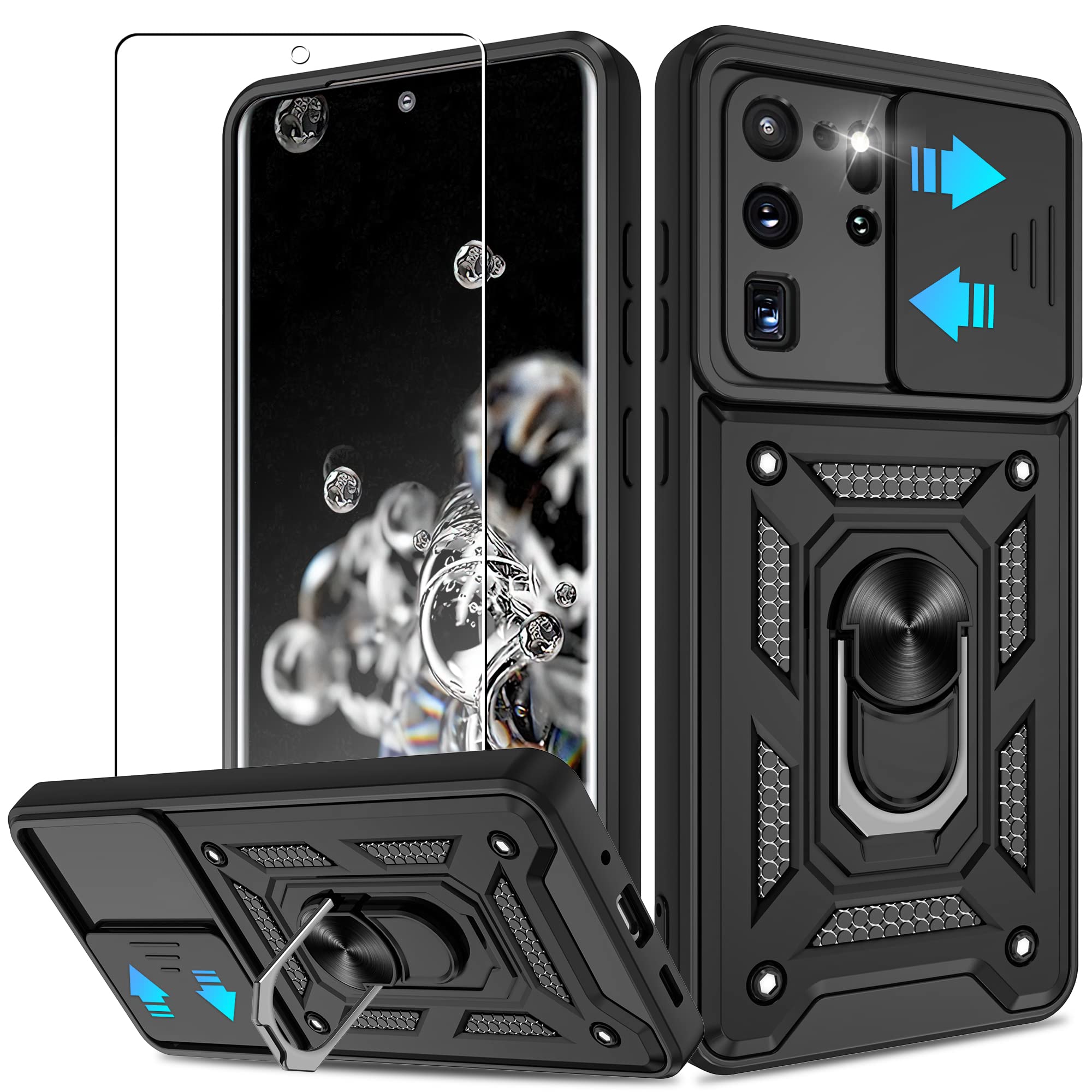 Atump For Samsung Galaxy S20 Ultra Case With Hd Screen Protector, Heavy Duty With 360