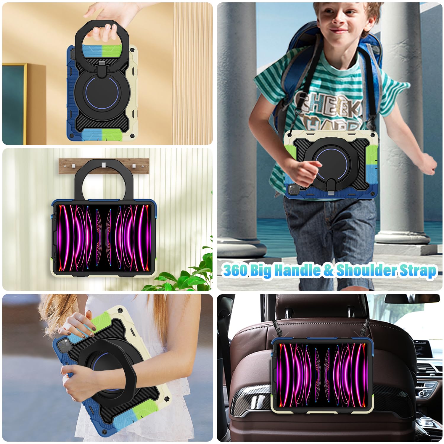 Roiskin For Ipad Air 5Th 4Th Generation Case (2022 2020) 10.9 Inch & Ipad Pro 11 Case 4Th/3Rd/2Nd/1St Gen[Screen Protector,15Ft