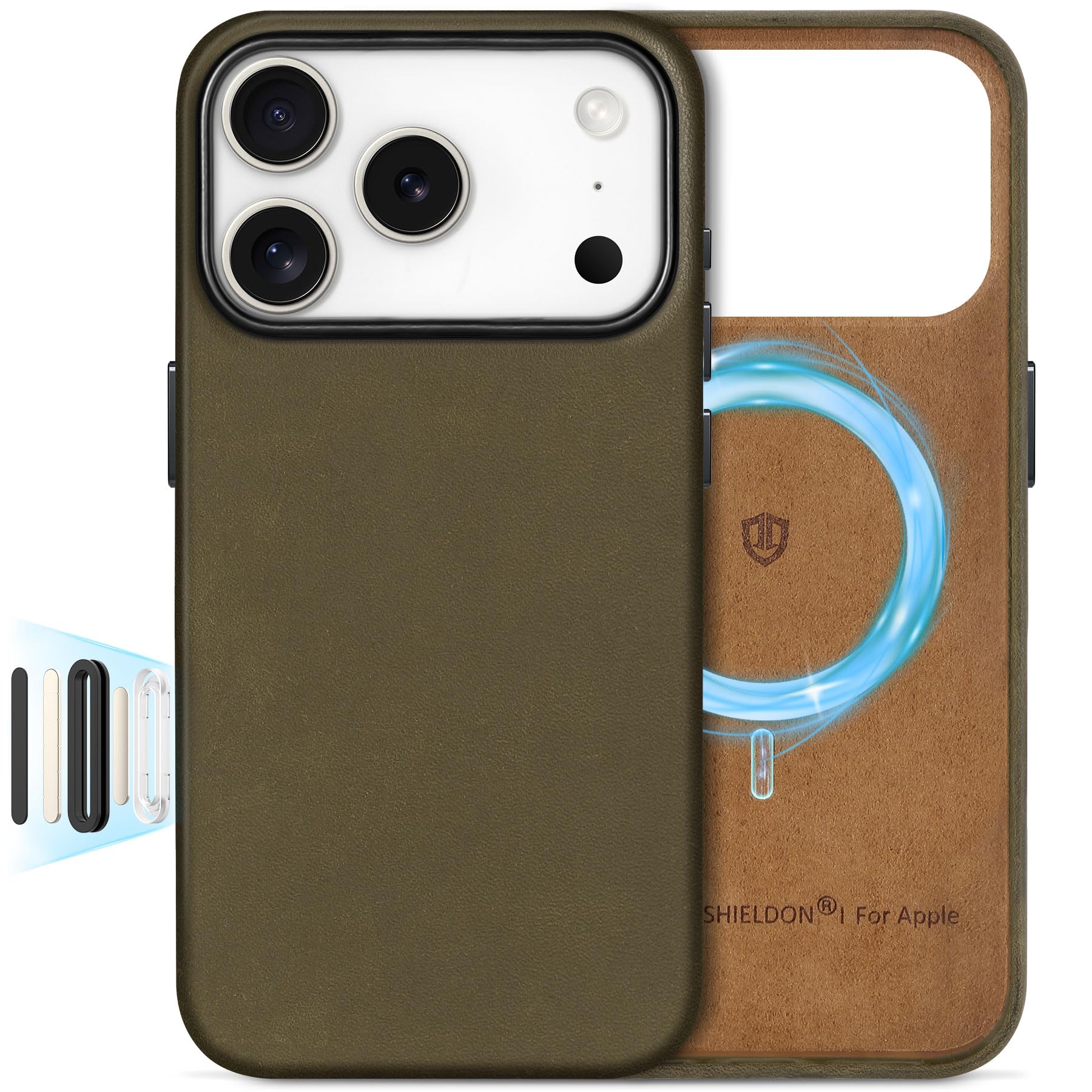 SHIELDON Case for iPhone 17 Pro 6.3 Inch 2025 | Top Grain Crazy Horse Leather | [Camera Button Updated] | Compatible with Magsaf