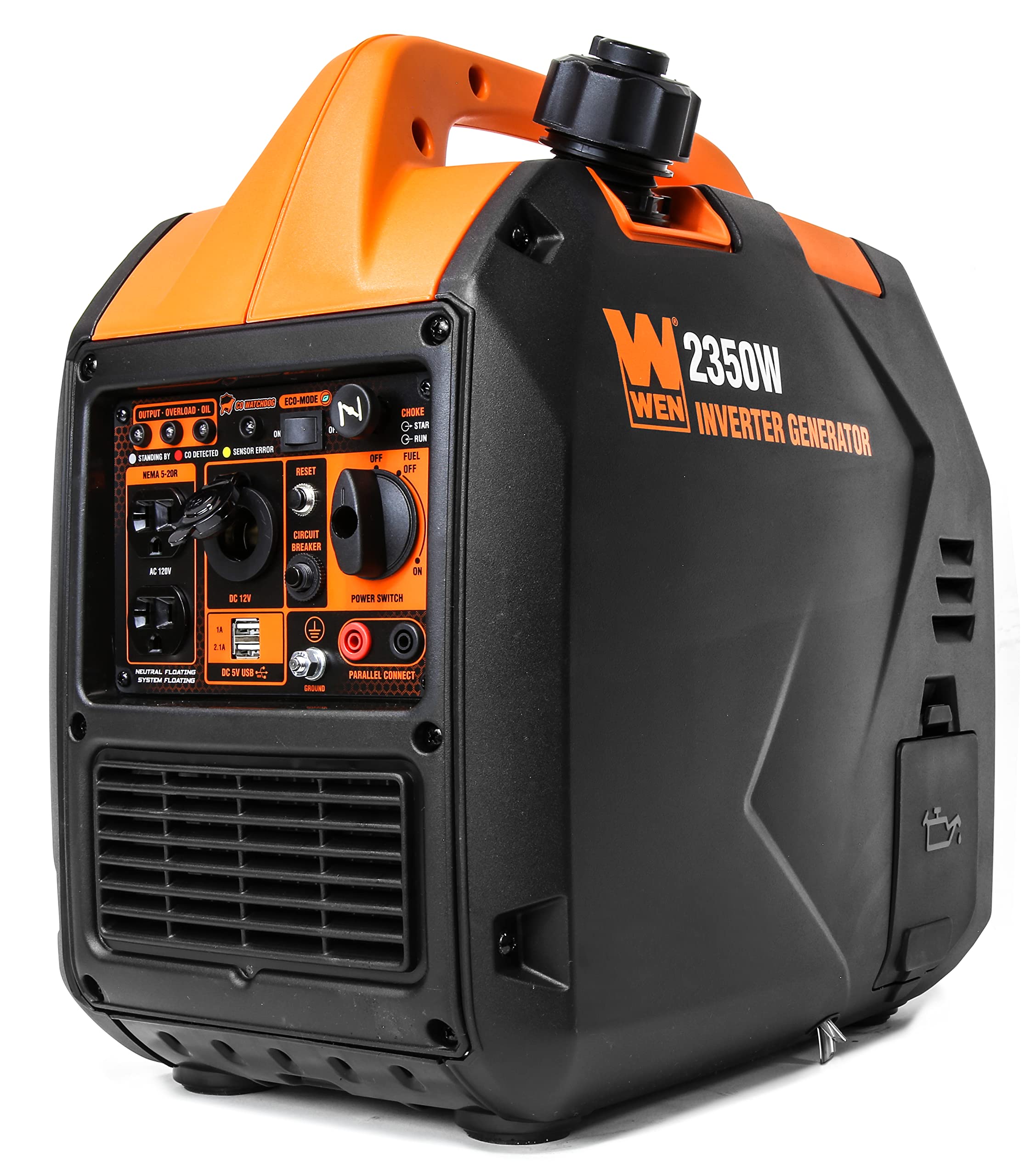 Wen 56235Ix 2350 Watt Portable Inverter Generator With Fuel Shut Off And Co Sensor, Black