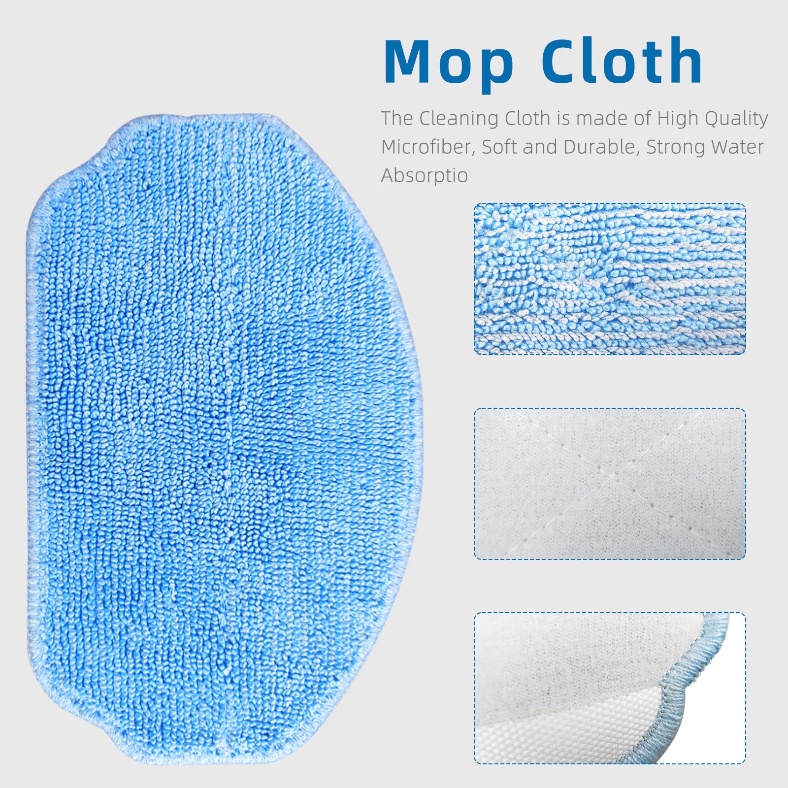 lvtengai Robot Vacuum Accessories - Compatible with MAMNV BR150 BR151, G20 - 3 Hepa Filters, 3 Mop Pads, 6 Side Brushes, Blue/White/