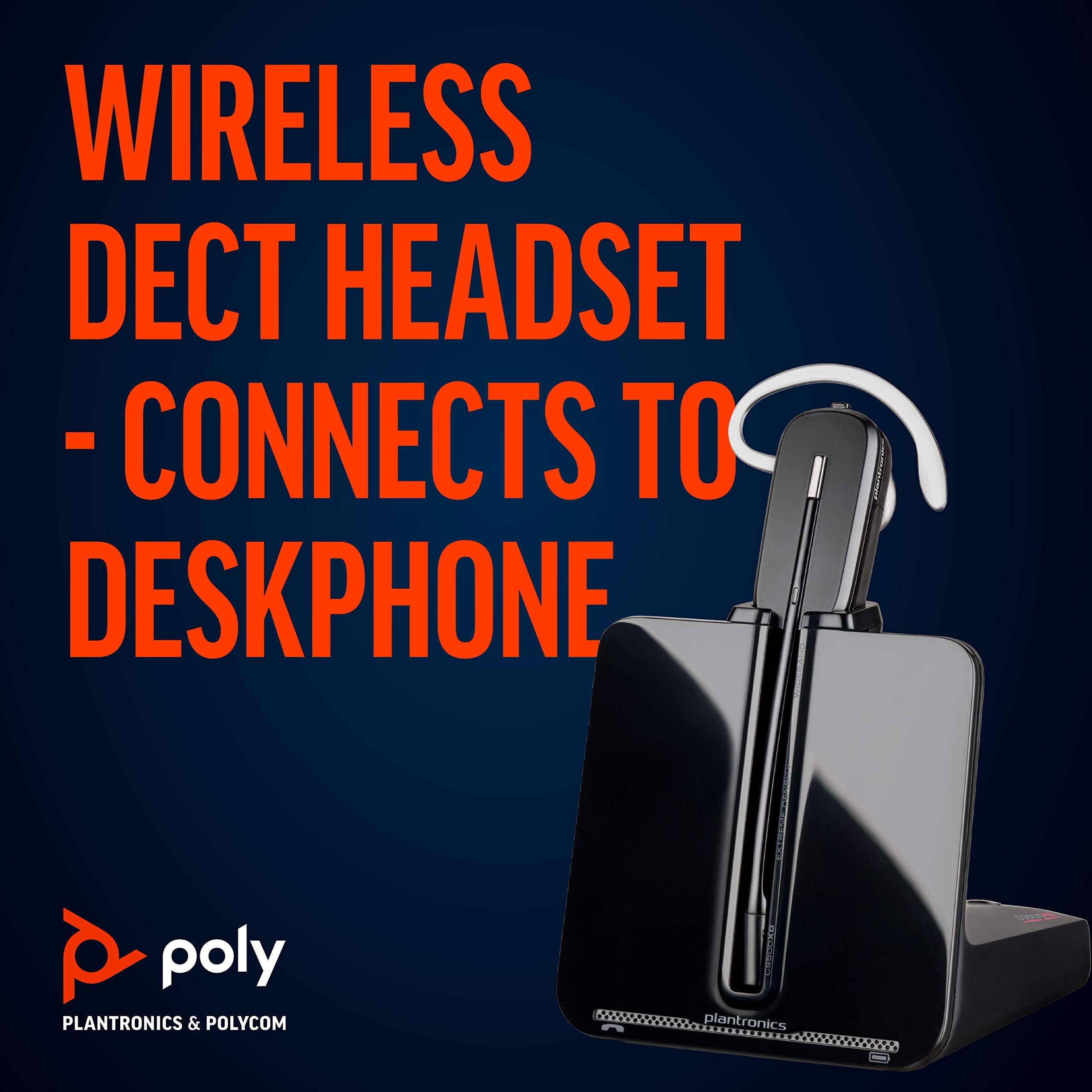 Plantronics   Cs540 Wireless Dect Headset (Poly)   Single Ear (Mono) Convertible (3 Wearing Styles)   Connects To Desk Phone   N