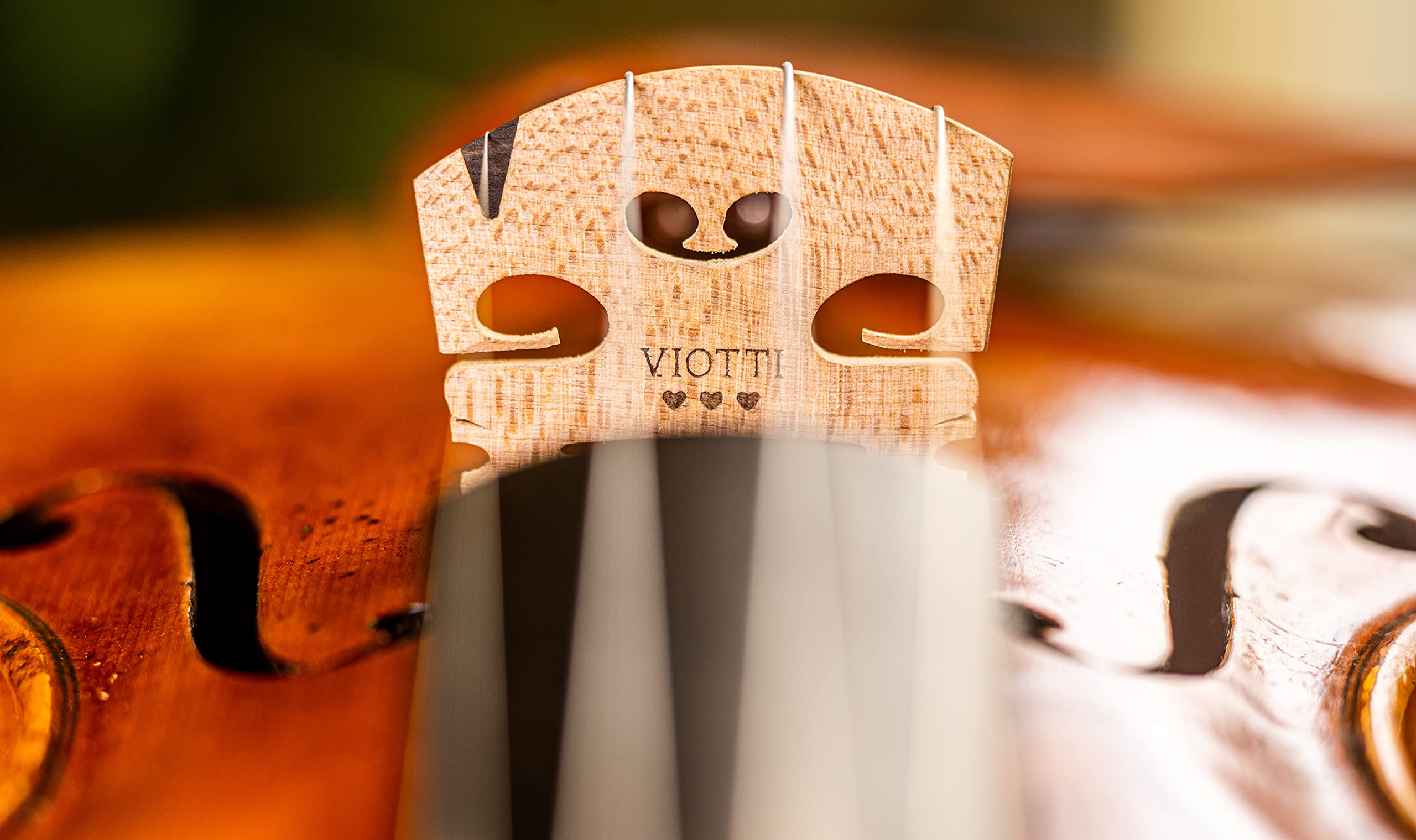 Viotti Violin Bridge 4/4: Finer Grade Solid Maple Violin Bridge, Pre Cut & Pre Fitted To Fit Most 4/4 Violins, Crafted By Highly