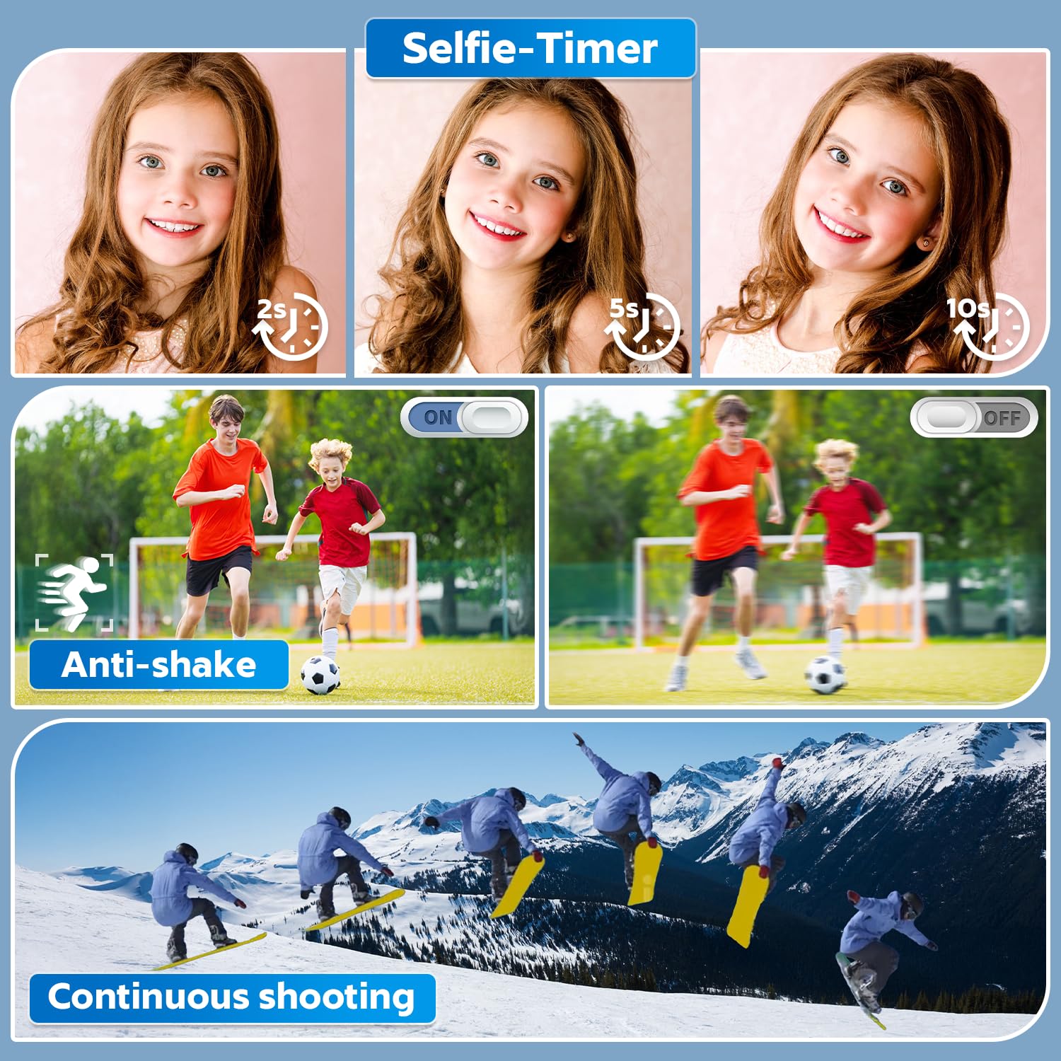 Cimelr Digital Camera, 48Mp Autofocus Uhd 4K Vlogging Camera 16X Digital Zoom, Anti Shake Portable Digital Point And Shoot Kids