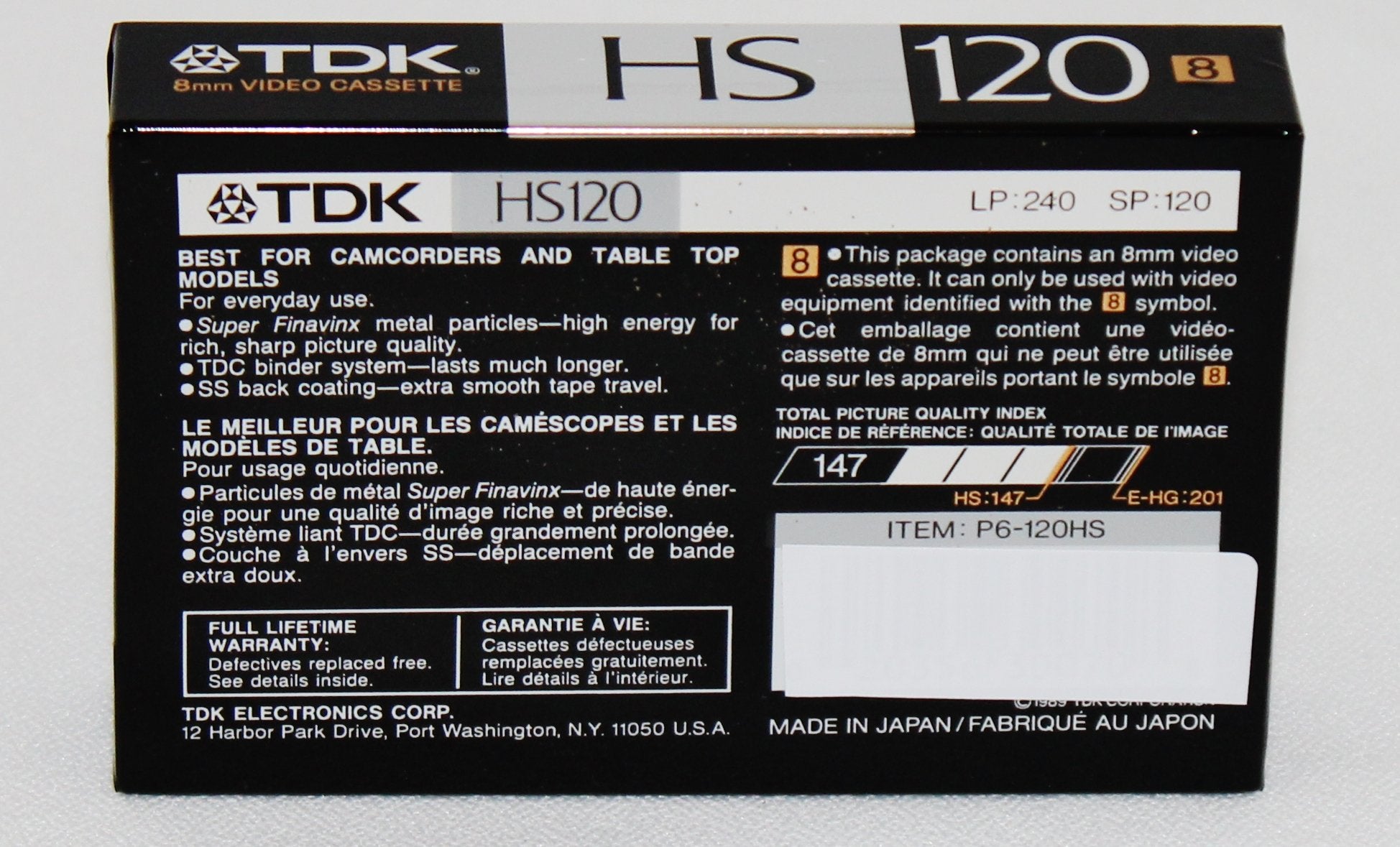 8Mm Metal Particle Cassette Tape Tdk Hs120 120 Minute Blank Camcorder 4 Pack Hi8 And Digital 8 Compatible