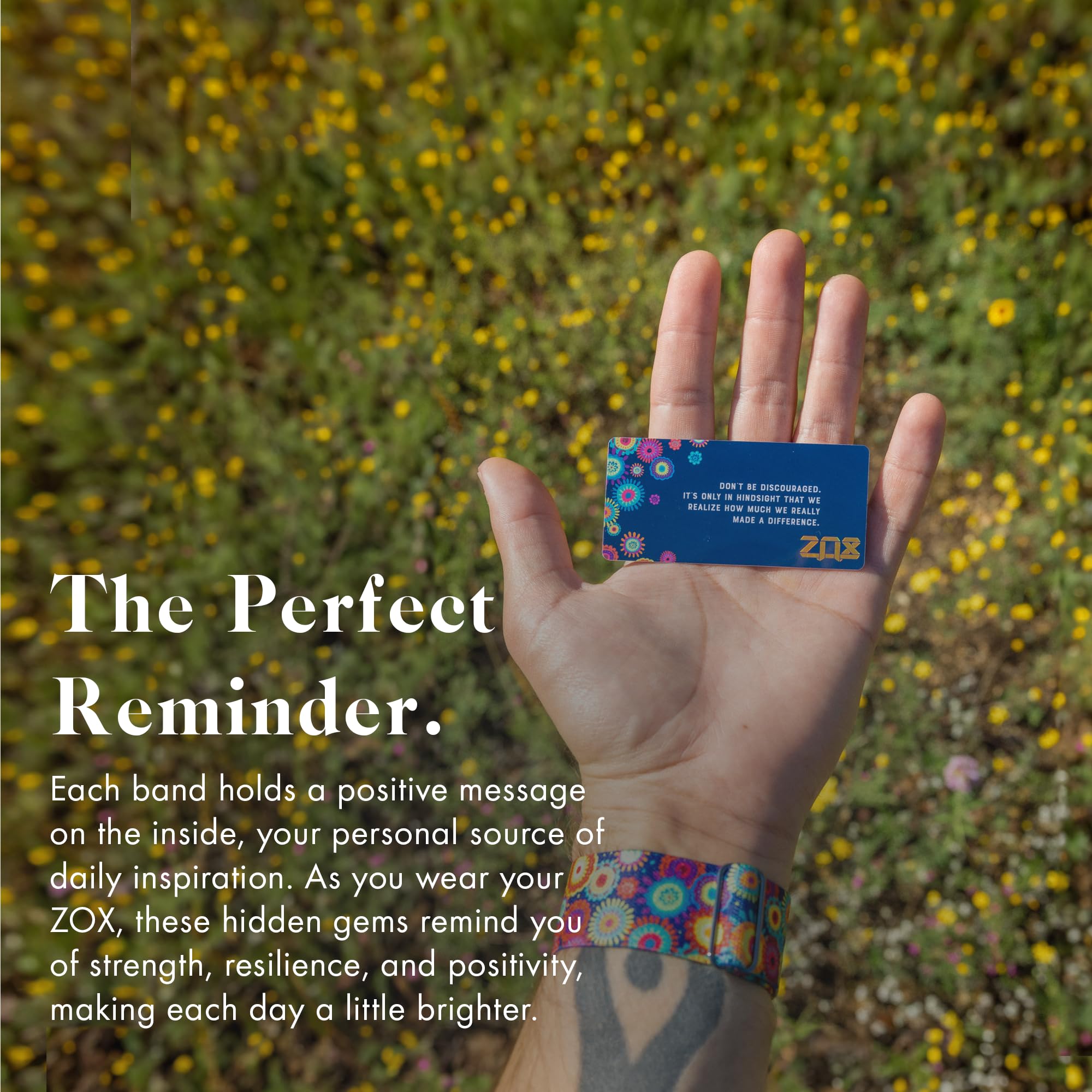 Zox Android Smart Watch Band - Your Life Matters | Soft, Adjustable Elastic Band With Motivational Affirmations And Beautiful Ar