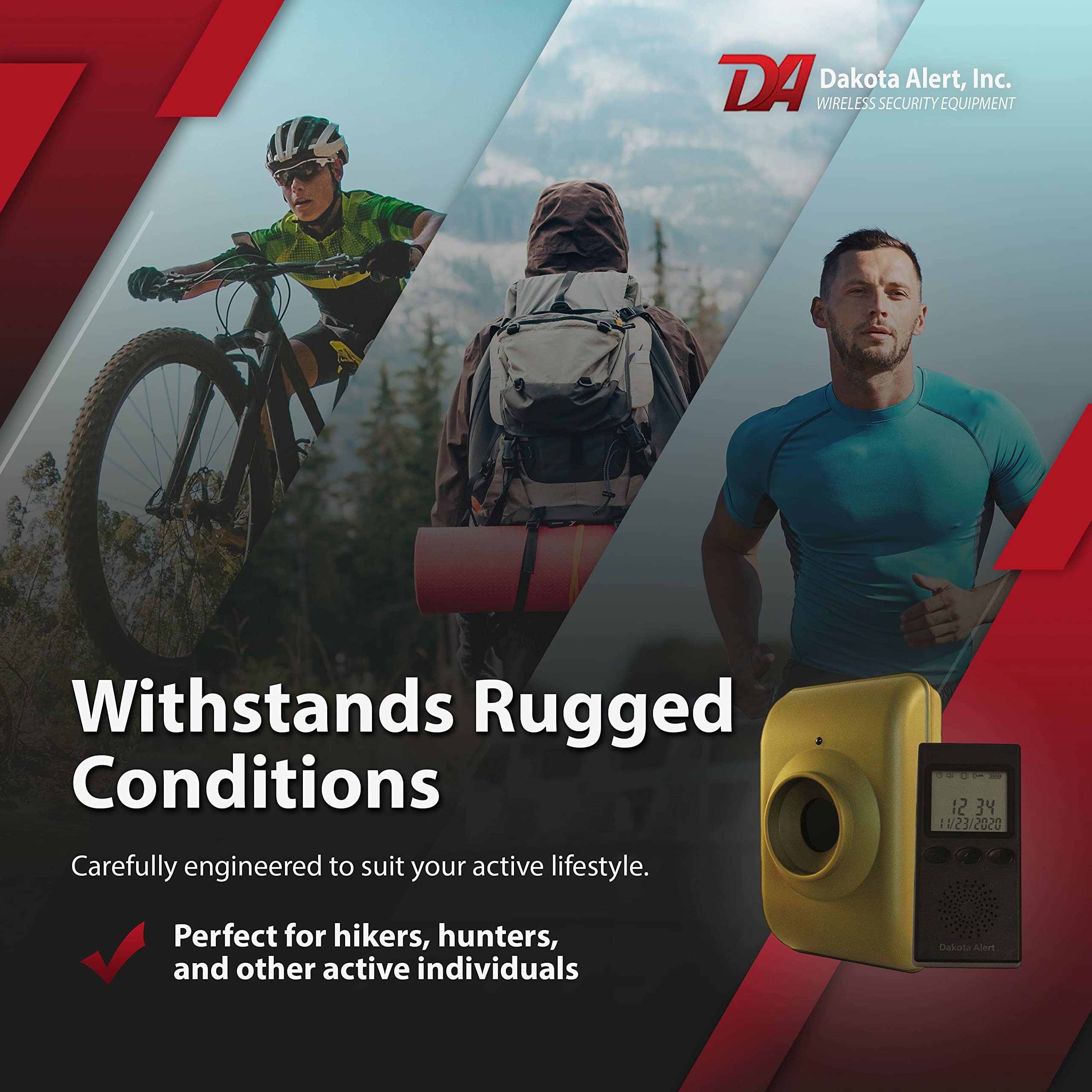 Long Range Motion Sensor System  Dakota Alert Mtpr 4000 Wireless Motion Detector & Receiver, Camping Perimeter & Trip Wire Alarm Device, Monitor Driveways, Backyards, Entrances, Deer Trails And More