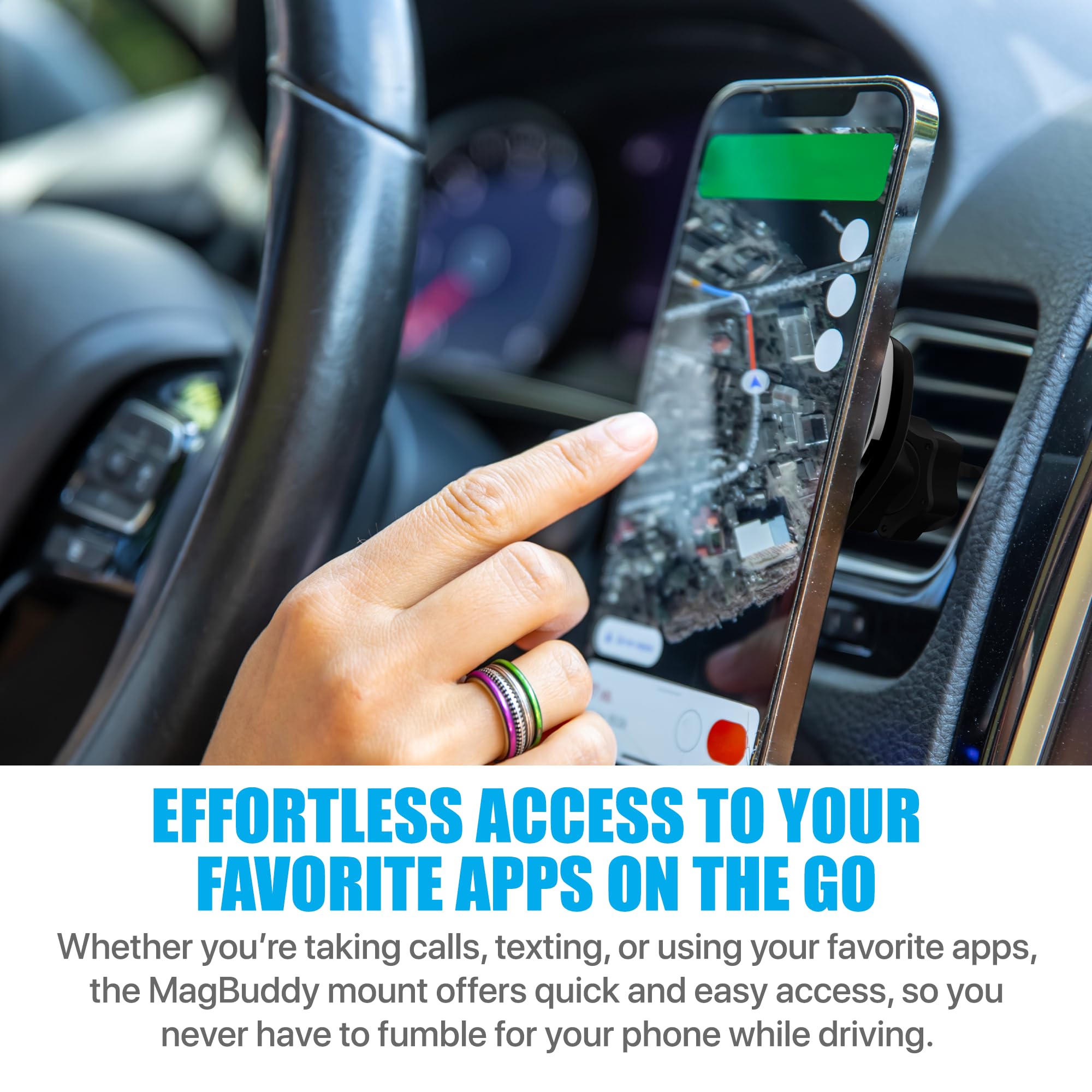 Naztech Magbuddy Car Air Vent Cell Phone Holder Mount [Hands Free - Easily Install] Universal For Iphone 15/14/13 Galaxy S24/S23