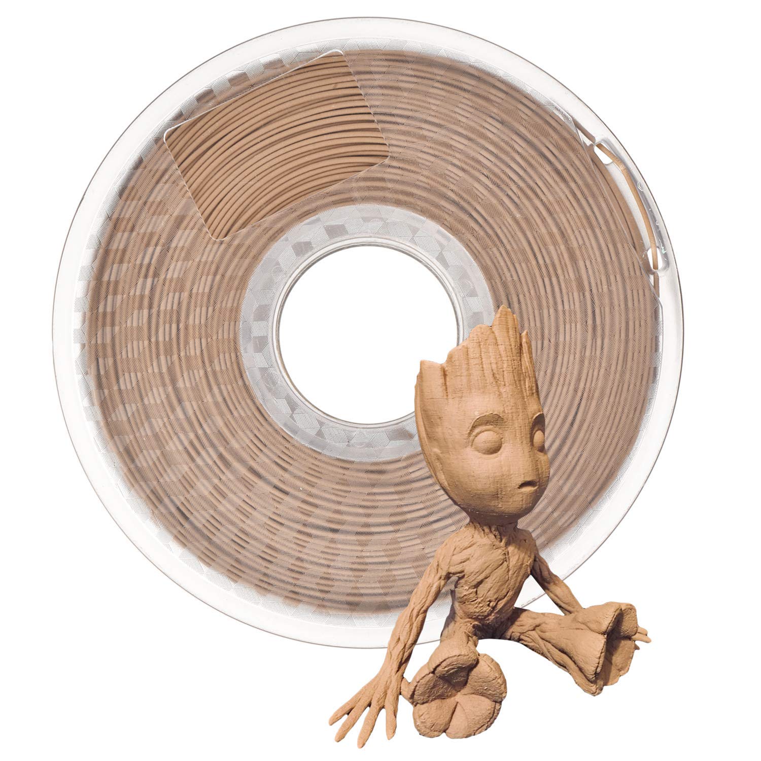Isanmate Wood Filament 1.75Mm, Pla+ Wood Filament 1.75Mm, 3D Printer Filament 1Kg/Spool (Update 20% Real Wood Fiber)