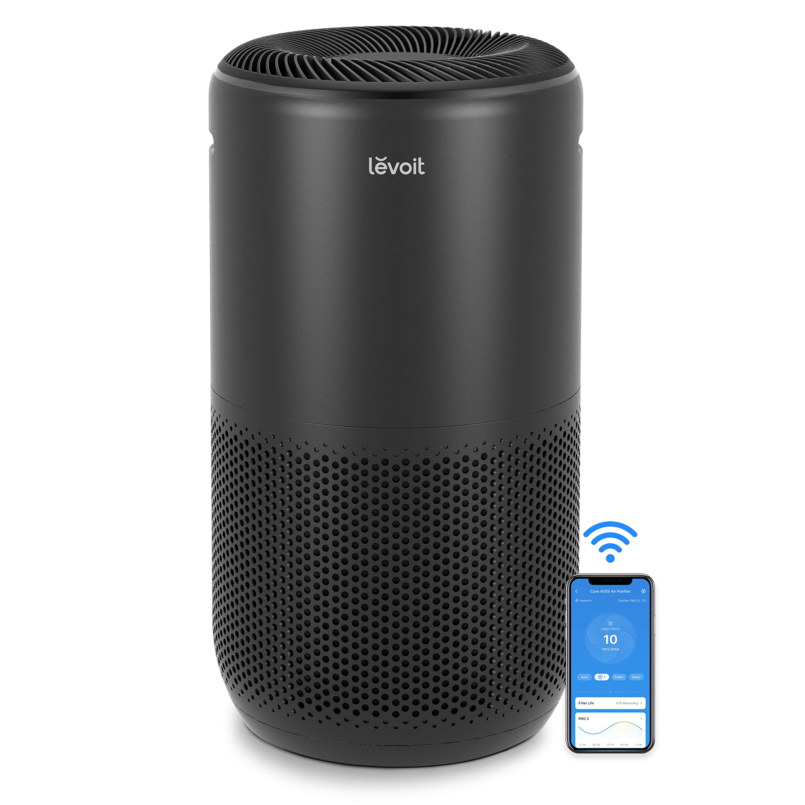 Levoit Air Purifiers For Home Large Room Up To 1980 Ft In 1 Hr With Air Quality Monitor, Smart Wifi And Auto Mode, 3 In 1 Filter