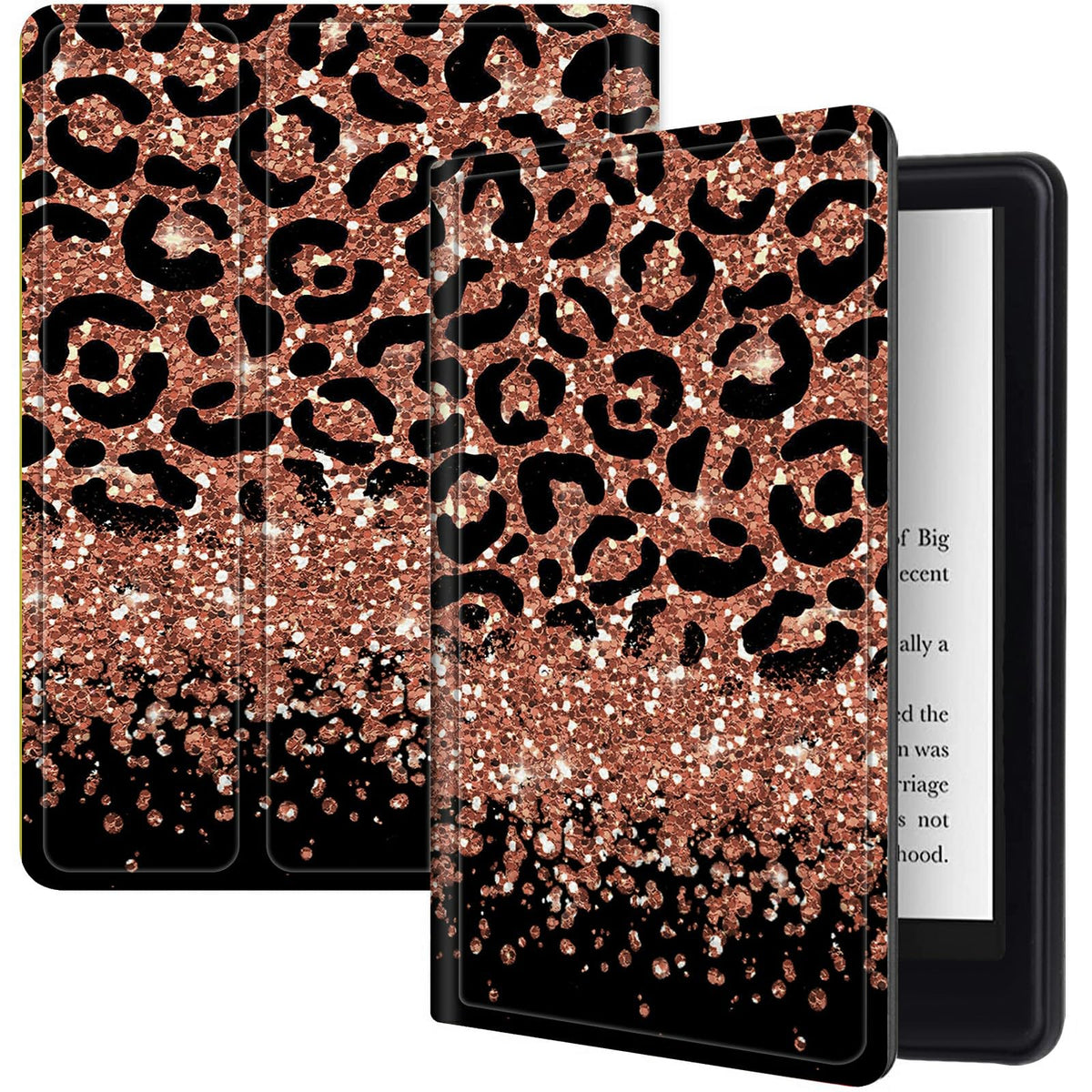 Leopard Glitter Case For All New Kindle Fire Hd 8 And Fire Hd 8 Plus Tablet (12Th/10Th Generation, 2022/2020 Release), Shockproo