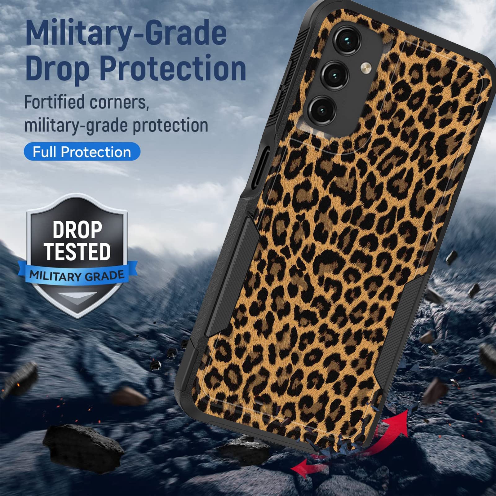 Kjfhdjfdh For Galaxy A14 5G Case,Dual Layer Hybrid Heavy Duty Rugged Shockproof Hard Pc +Soft Silicone Protective Case For Samsu