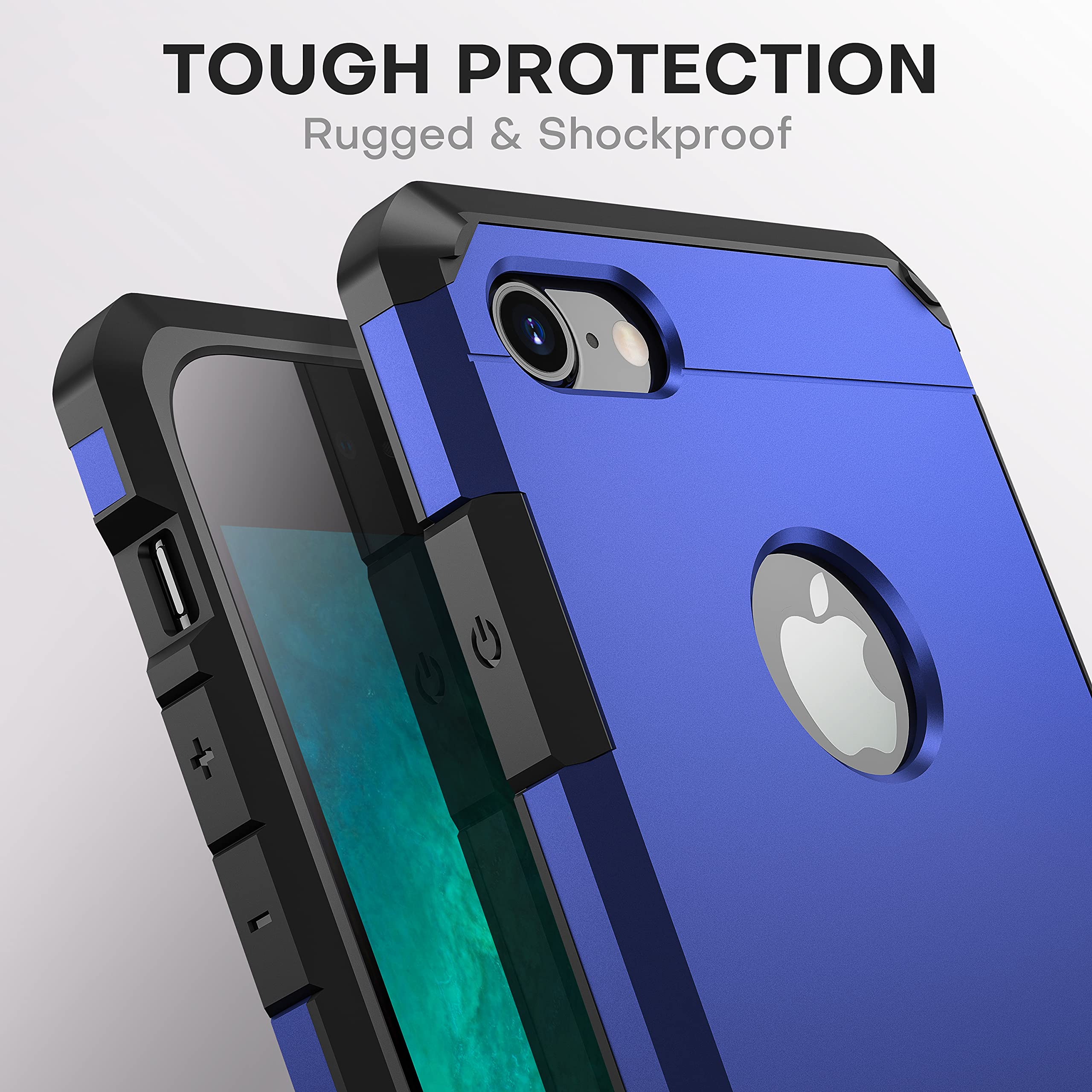 Impactstrong For Iphone 7 Case/Iphone 8 Case, Heavy Duty Dual Layer Protection Cover (Navy Blue)