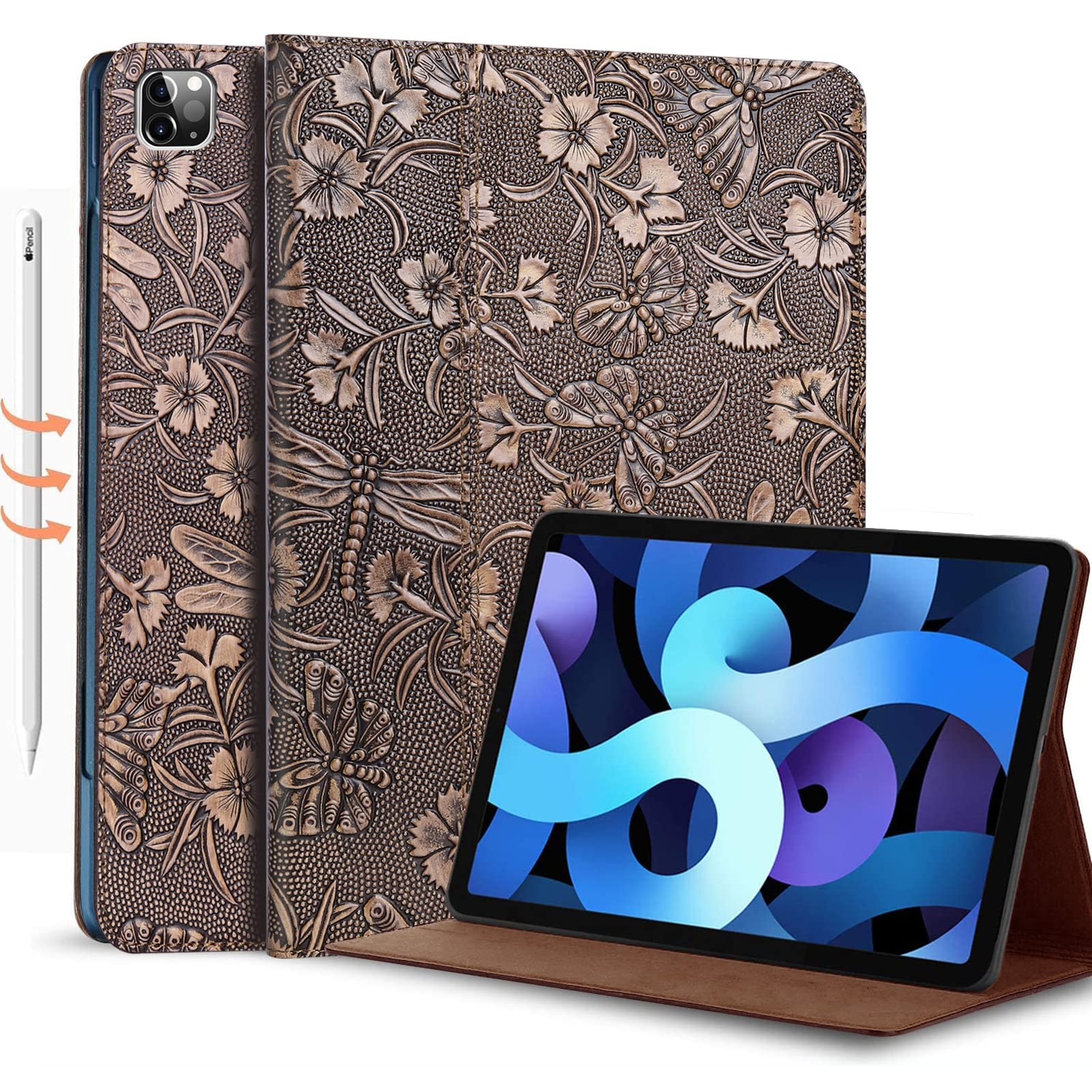 Gexmil Case For Ipad Pro 11 Inch,4Th/3Rd/2Nd/1St Generation(2022/2021/2020/2018) Genuine Leather Cover Anti Fingerprint,Cowhide