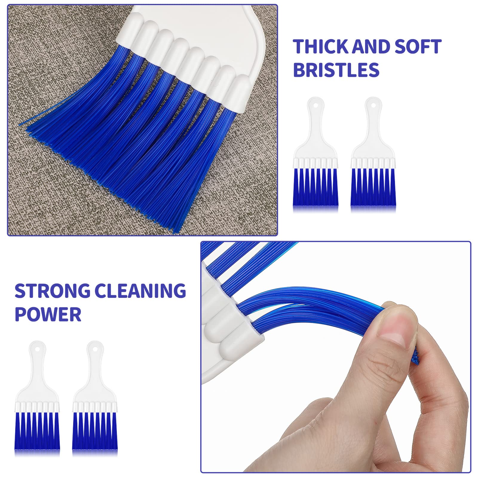 4 Packs Air Conditioner Condenser Cleaning Brush Refrigerator Coil Brush Hvac Coil Cleaner Brush Small Plastic Whisk Brush (Blue