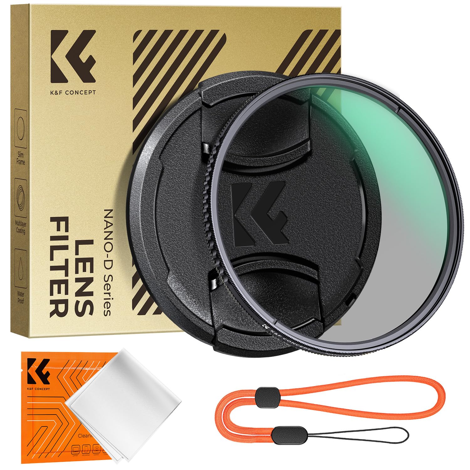 K&F Concept 49Mm Circular Polarizer Lens Filter With Filter Cap Optical Glass Ultra Slim Polarizing Cpl Filter With 24 Multi Lay