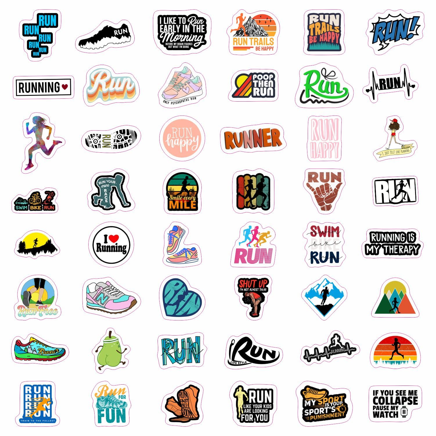 Running Stickers For Water Bottles, Run Stickers And Decals, Runner Stickers   Running Themed Party Decorations, Gifts For Marat