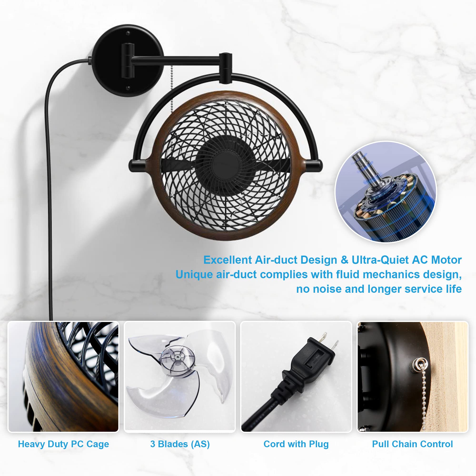 Parrot Uncle Wall Mount Fans 10 Inch Wall Fans Oscillating Plug In Ceiling Fan Vintage Wall Mounted Fan Small Folding Rotating F