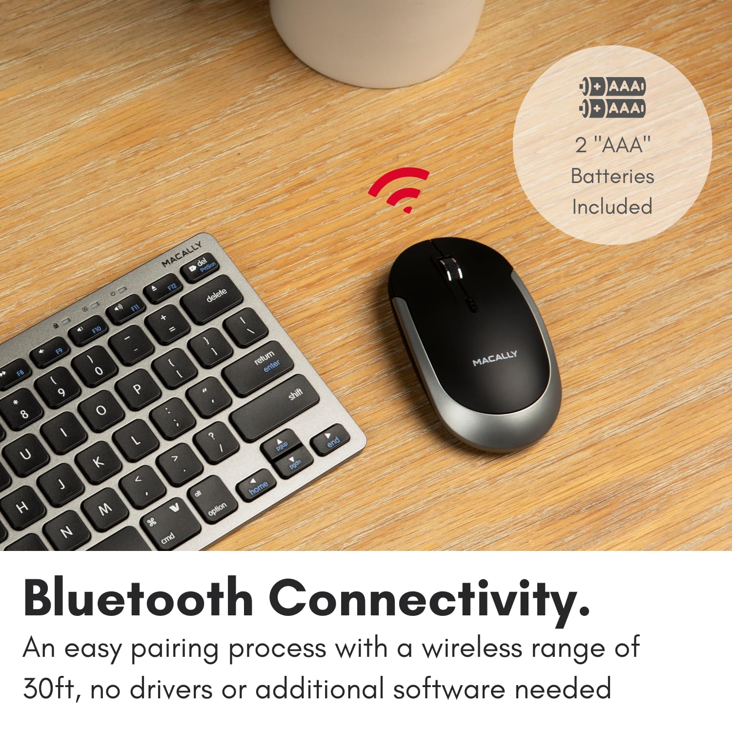 Macally Wireless Bluetooth Mouse For Laptop   Quiet & Comfortable Wireless Bluetooth Mouse For Macbook Pro/Air, Mac, Ipad, Micro