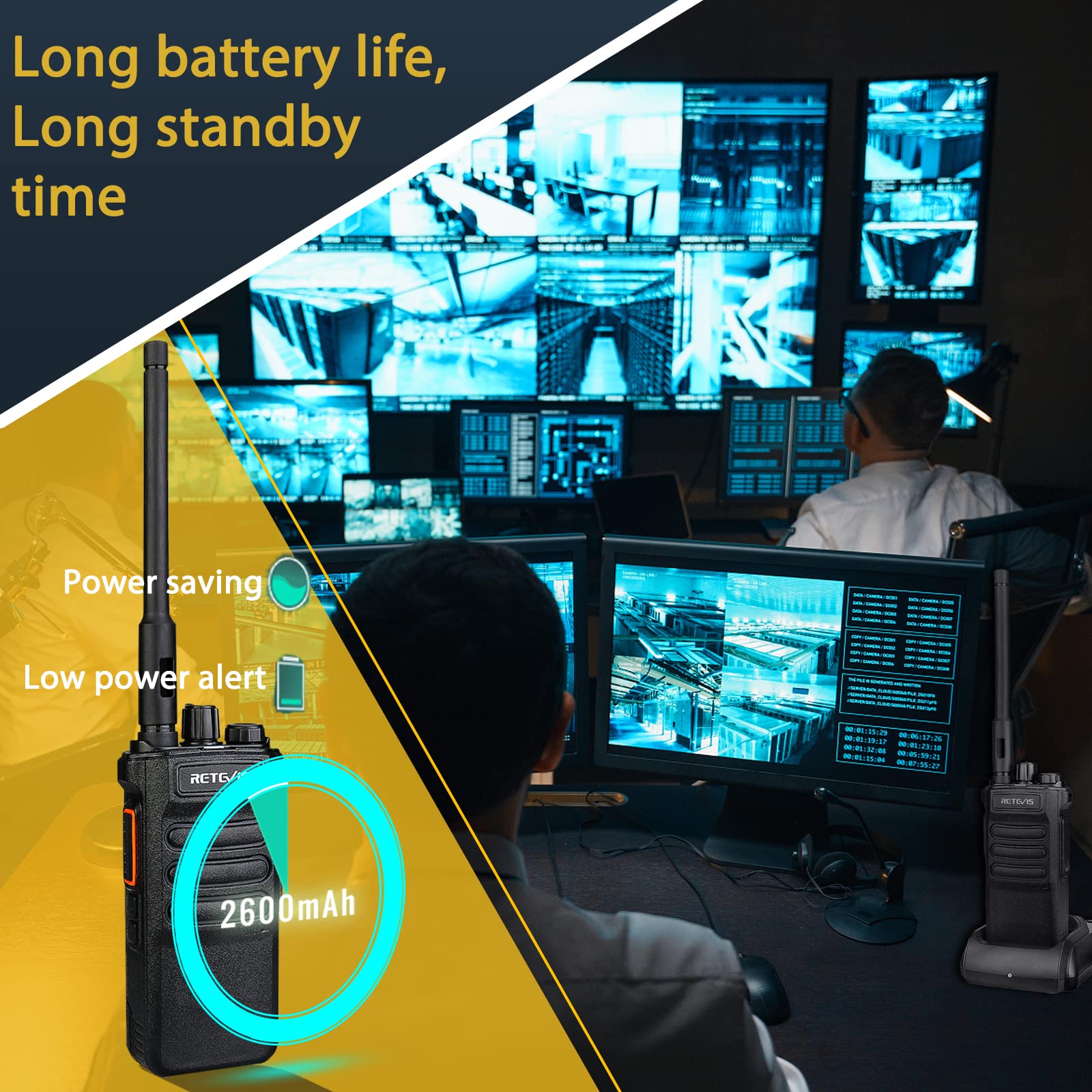 Retevis Rt86 Walkie Talkies Adults With Shoulder Mic, Heavy Duty 2 Way Radio Handheld, Two Way Radios Long Range Rechargeable, H