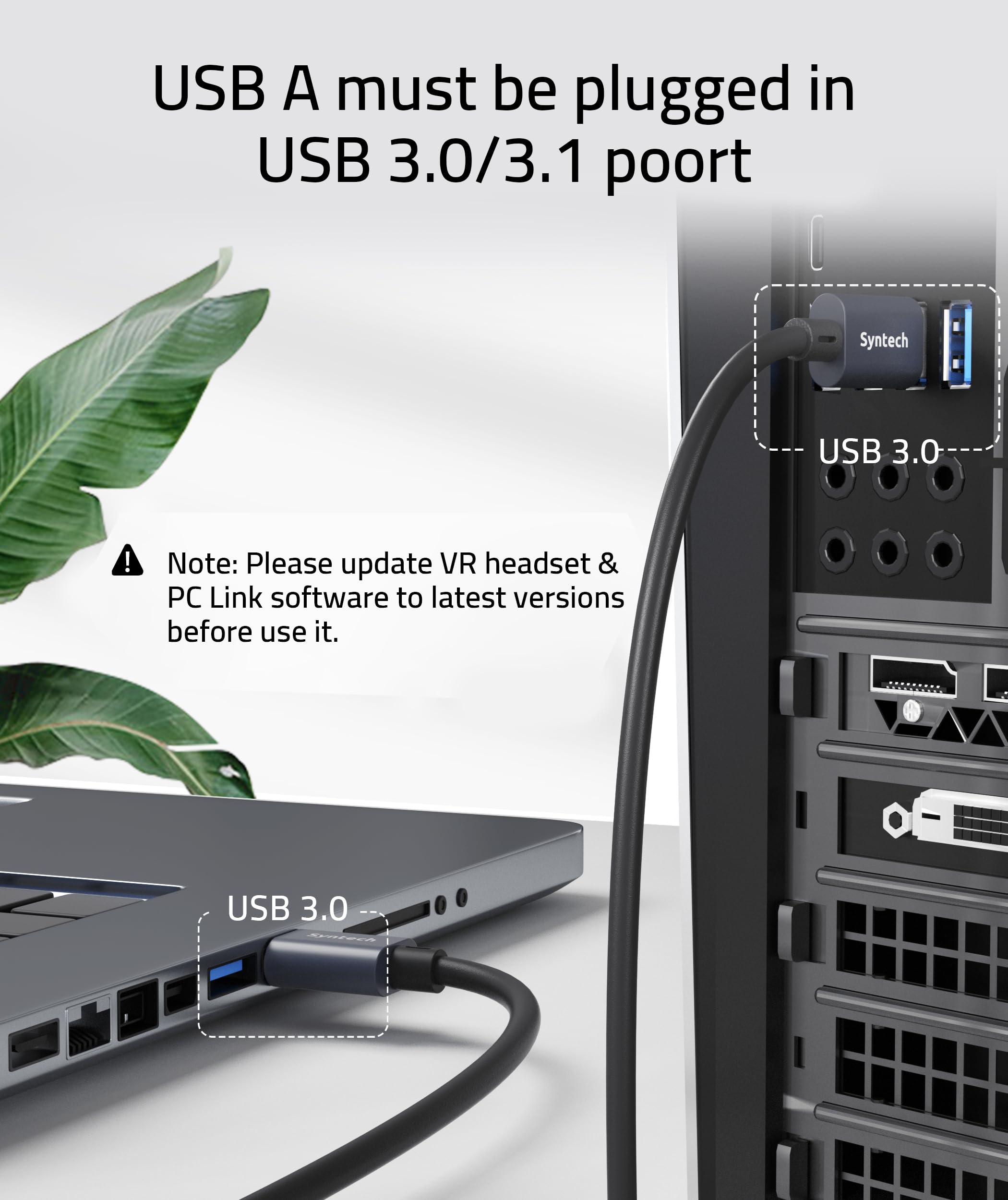 Syntech Link Cable 33 Ft With Signal Booster Compatible With Meta/Oculus Quest 3, Quest2/Pro/Pico4 Accessories And Pc/Steamvr, H