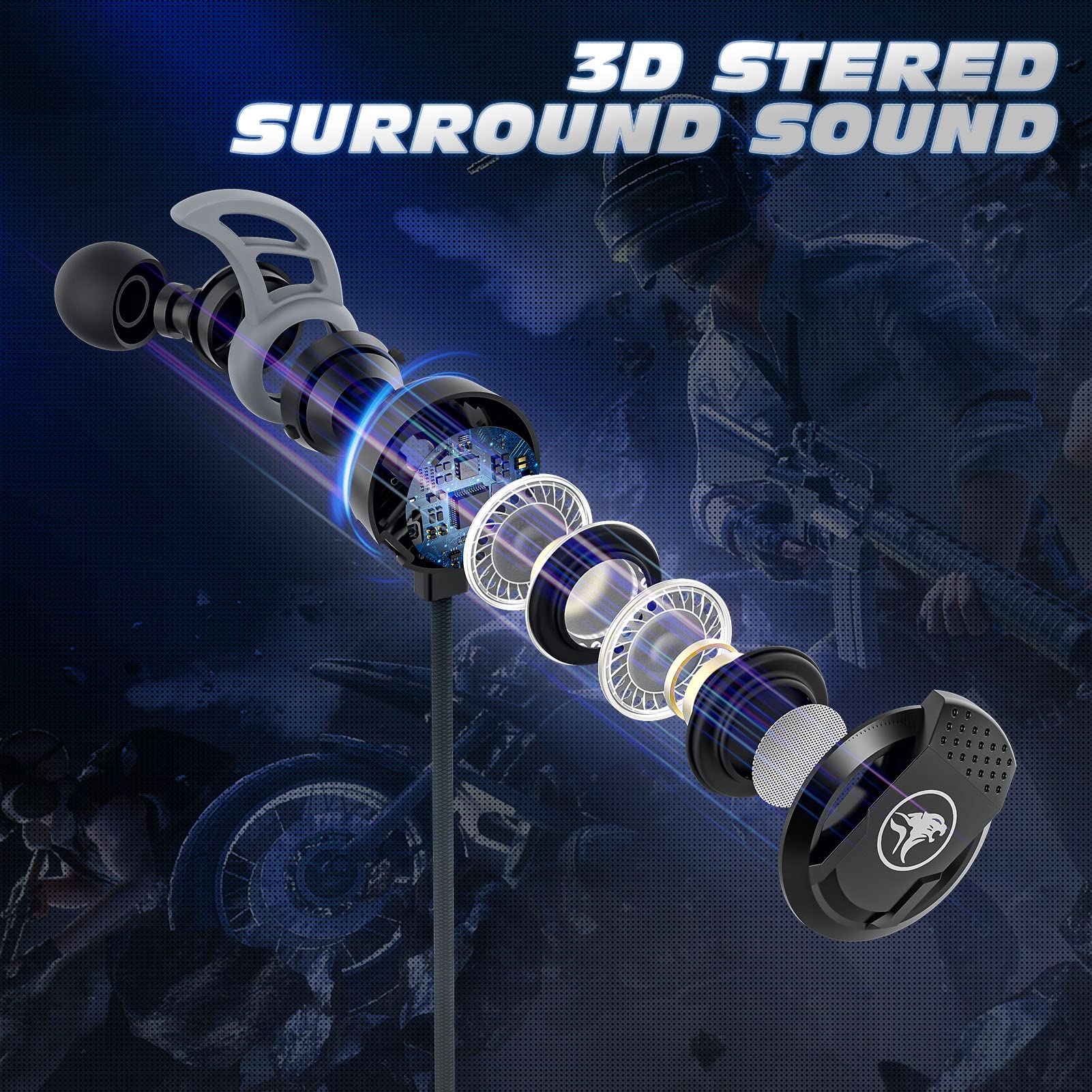 Bluefire 3.5 Mm Gaming Headphone Wired Gaming Earphone Noise Cancelling Stereo Bass E Sport Earphone With Adjustable Mic For Ps4