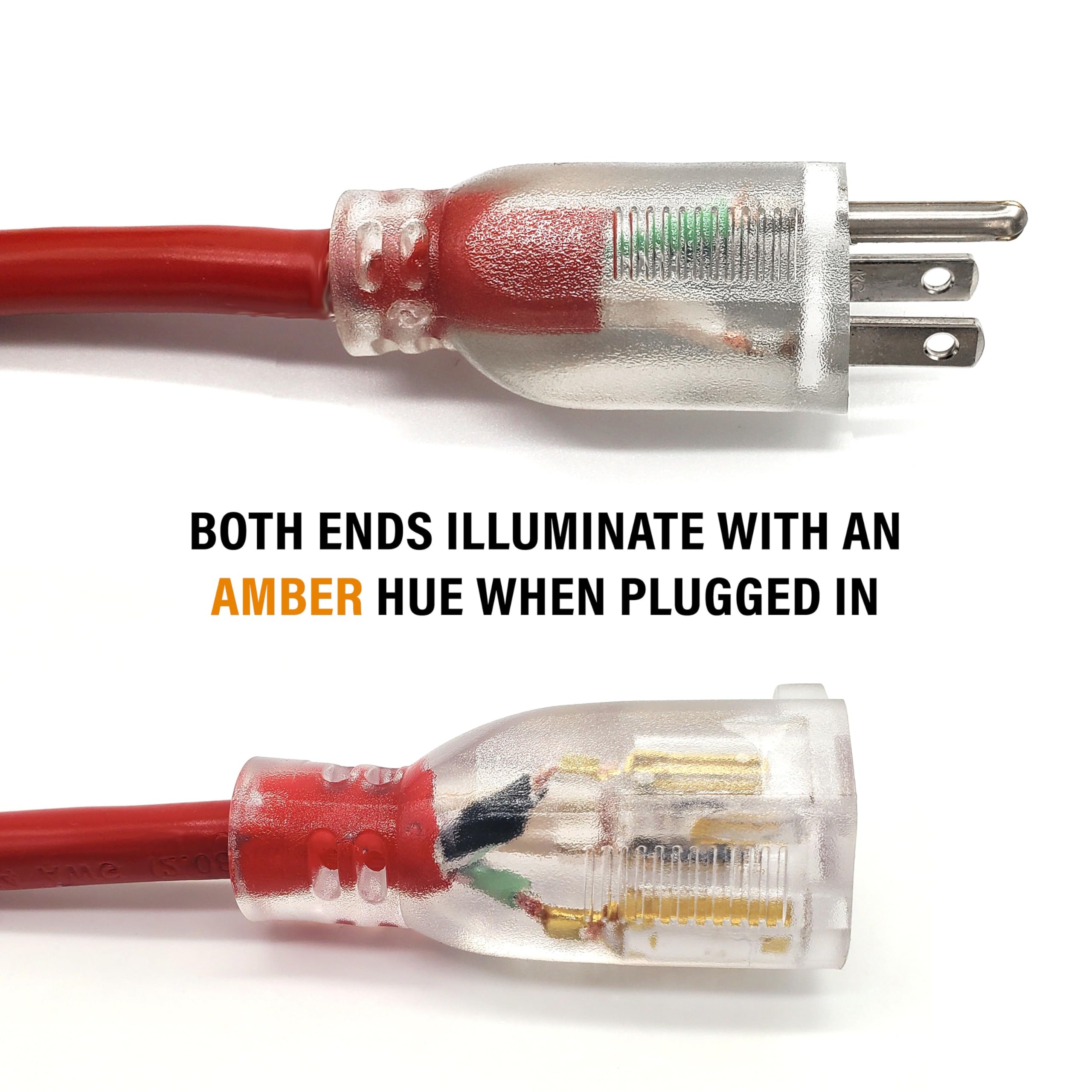 6 Ft   12 Gauge Extension Cord Outdoor   Made In Usa   Lighted On Both Ends   Red Outdoor Extension Cord Waterproof By Anthem Ca