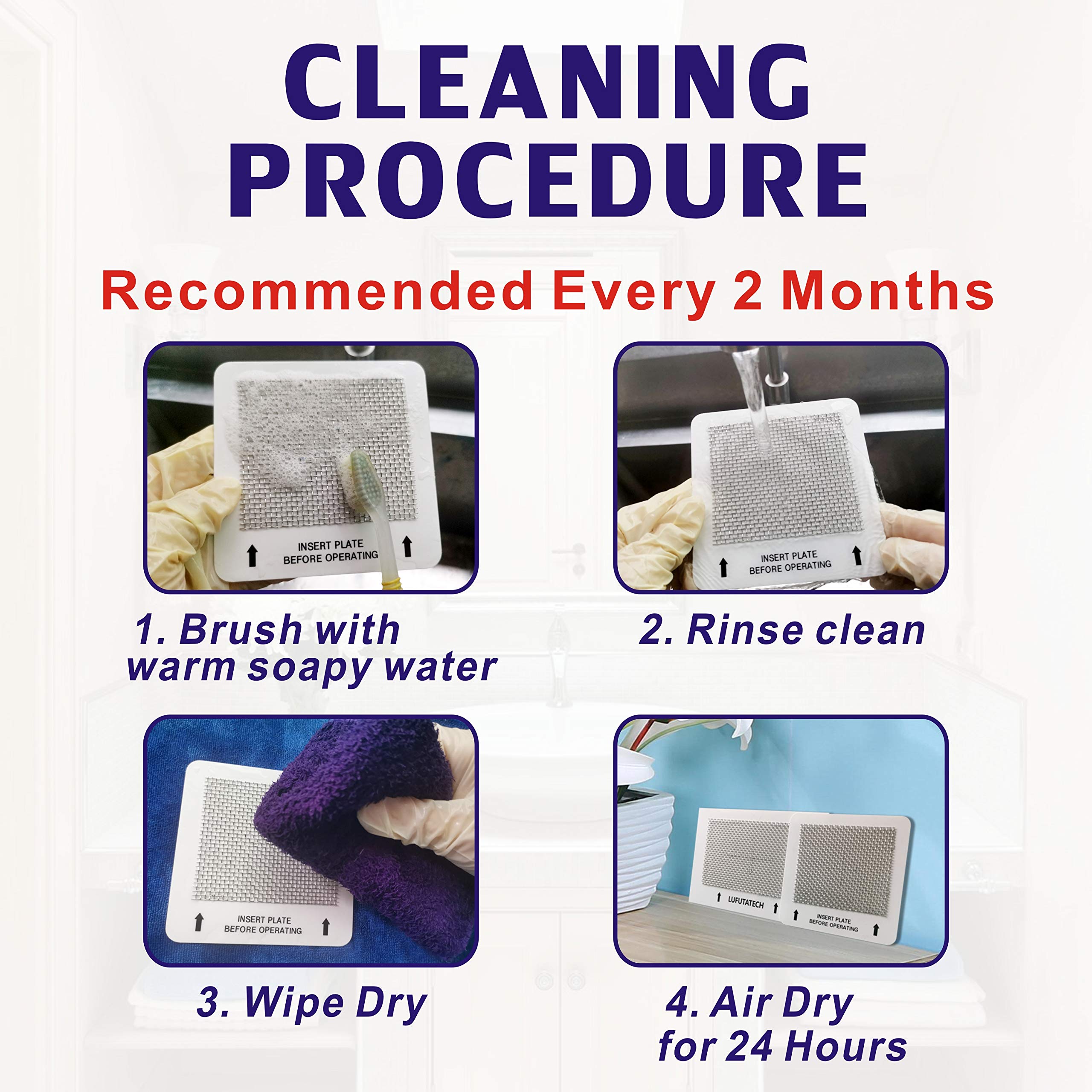 Lufutatech Universal Ceramic Ozone Plates For Generic Ozone Generators Washable Purification Air Purifier, 4.5'' X 4.5'' Inches