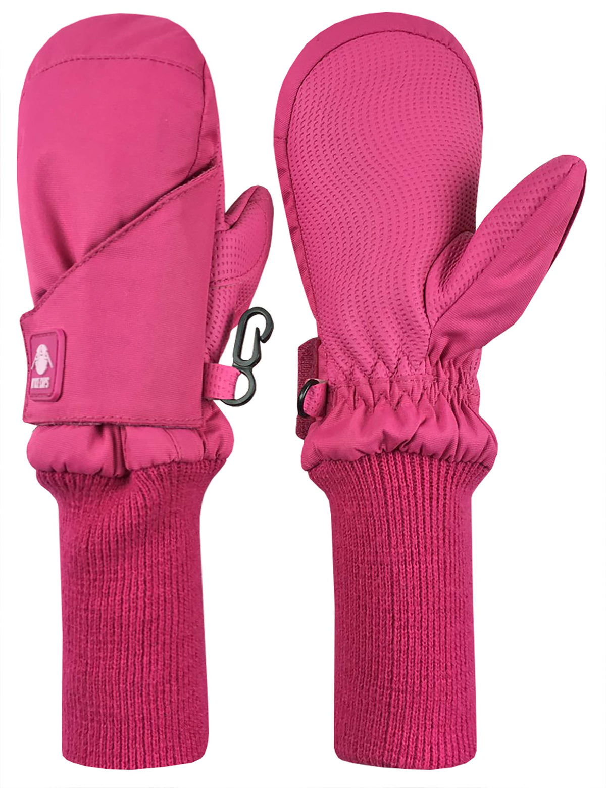 Nice Caps Kids Waterproof Snow Mittens   Thinsulate Boys Girls Cold Weather (Fuchsia Extended Cuffs, 1 2 Years)