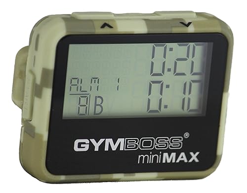 Gymboss Minimax Interval Timer And Stopwatch   Camouflage/Tan Softcoat