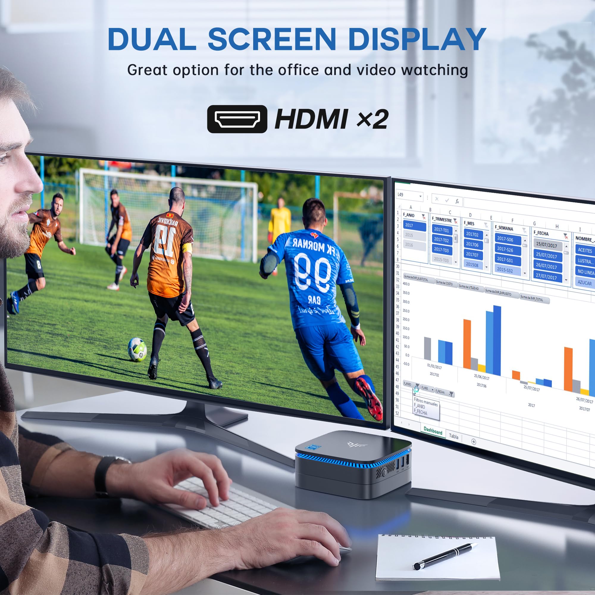 Kamrui Ak1 Plus Mini Pc, Desktop Computer 12Th N95(Up To 3.4Ghz) Mini Pc 16Gb Ram 512Gb Ssd, Micro Pc Computer, Mini Tower Pc Su