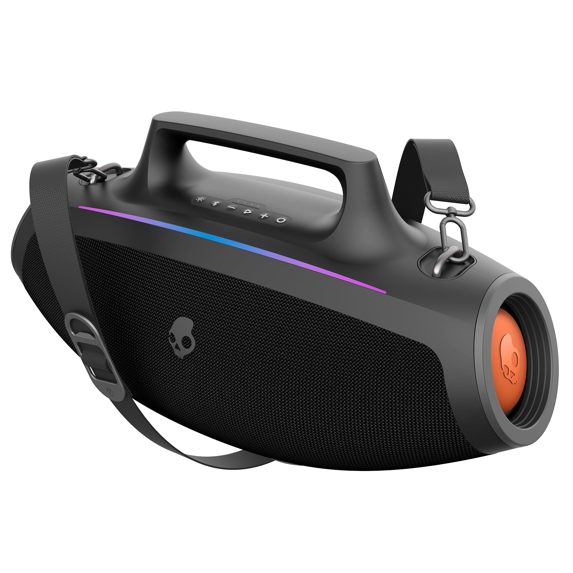Skullcandy Barrel Bluetooth Boombox Speaker  WaterResistant Wireless Portable Speaker, with LED Lightshow Mode, 12 Hour Batter