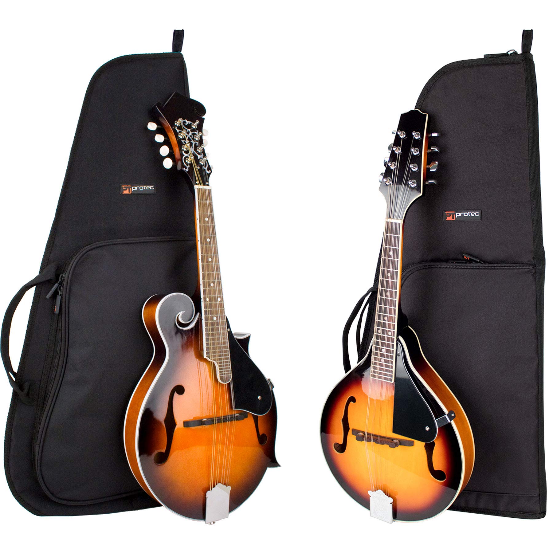 Protec Mandolin Gig Bag (A & F Style) With Backpack Straps Silver Series, Model Cf208E, Black