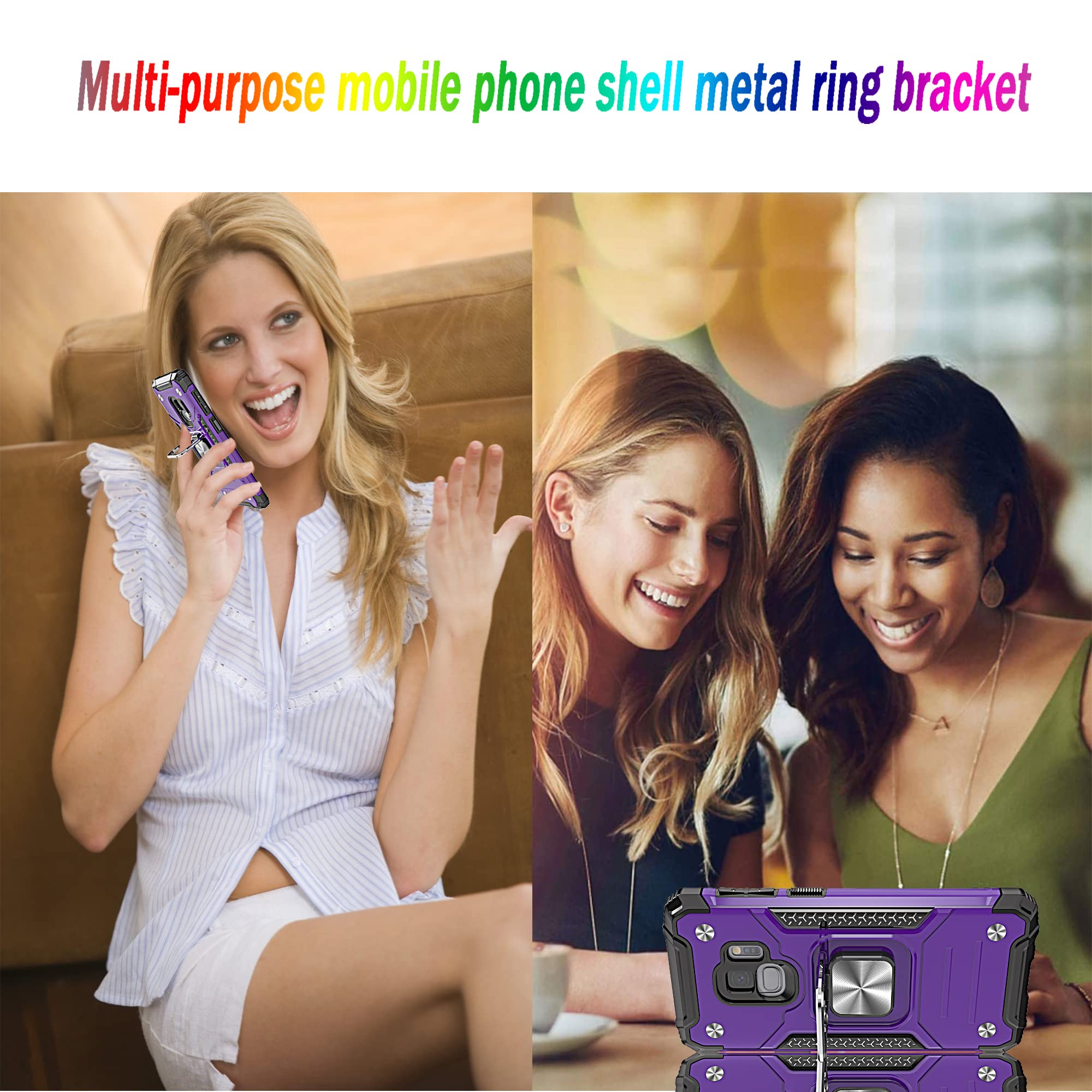 Aymecl Galaxy S9 Case With 3D Curved Hd Screen Protector[2 Pack], Military Grade Double Shockproof With Kickstand Protective Cas