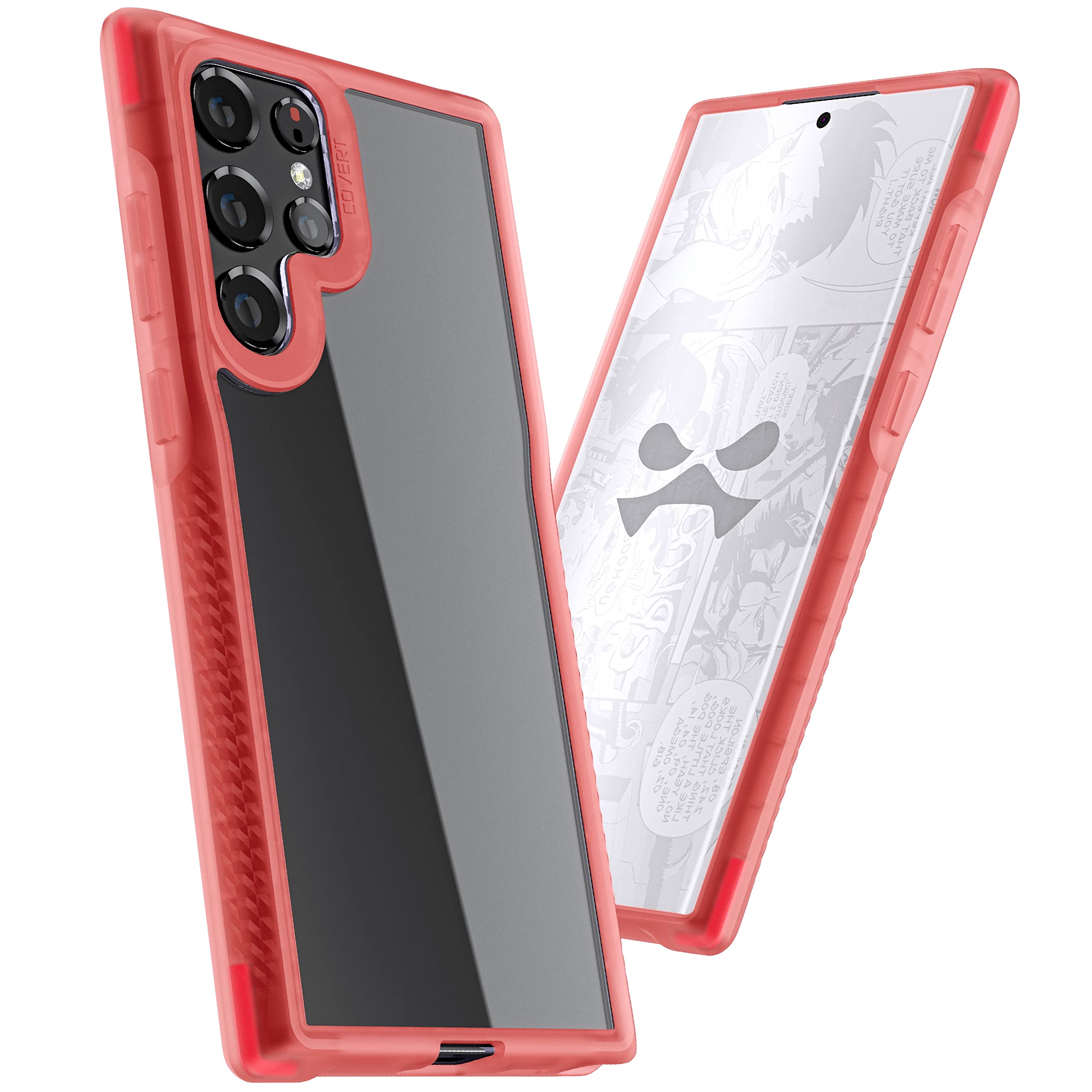 Ghostek Covert Clear S22 Plus Case For Women With Pink Protective Bumper Grip Sides Wireless Charging Compatible Premium Shockpr