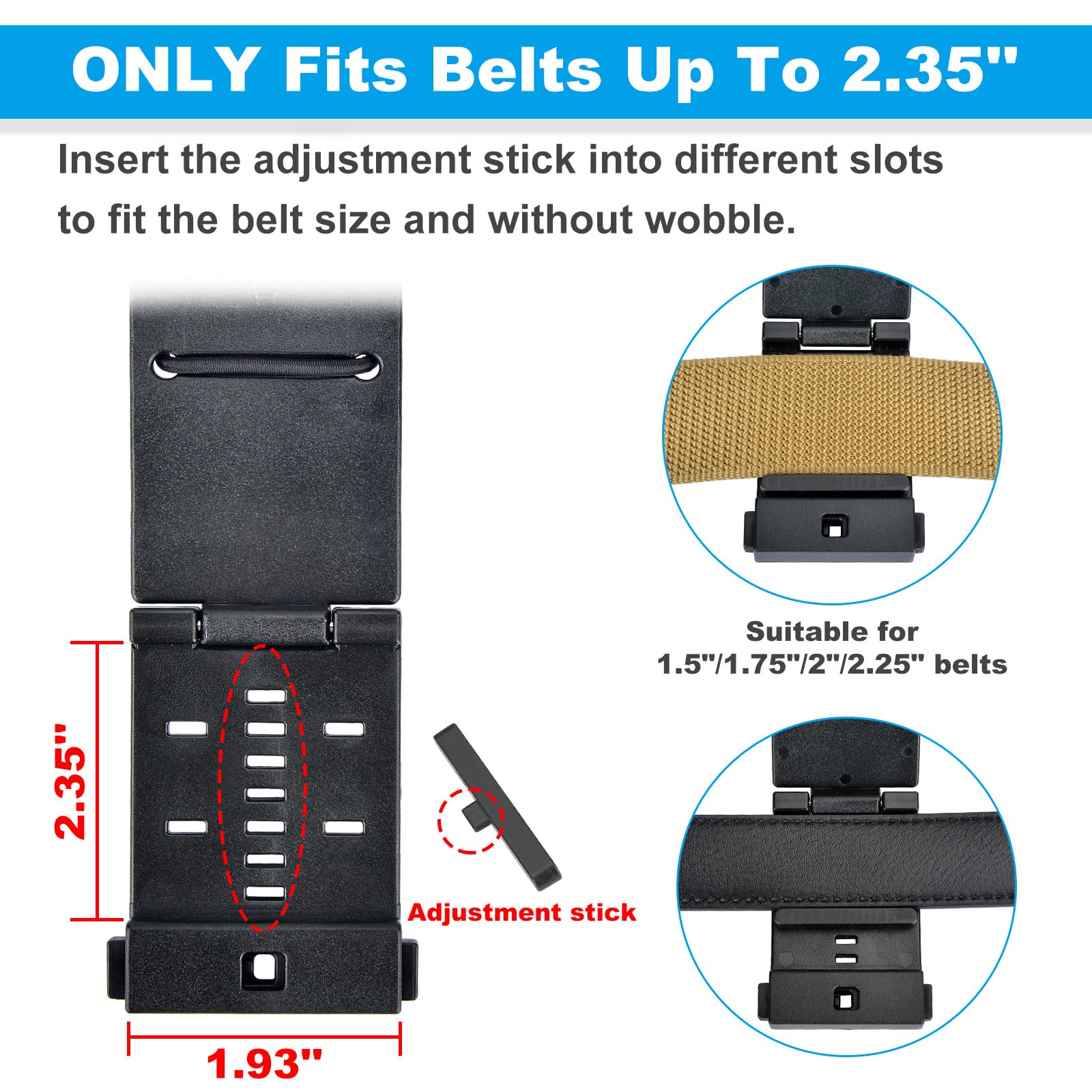 Iguerburn Radio Holster For Duty Belt Accessories For 1.75''/2''/2.25'' Belts, Radio Holder Law Enforcement Gear Walkie Talkie H