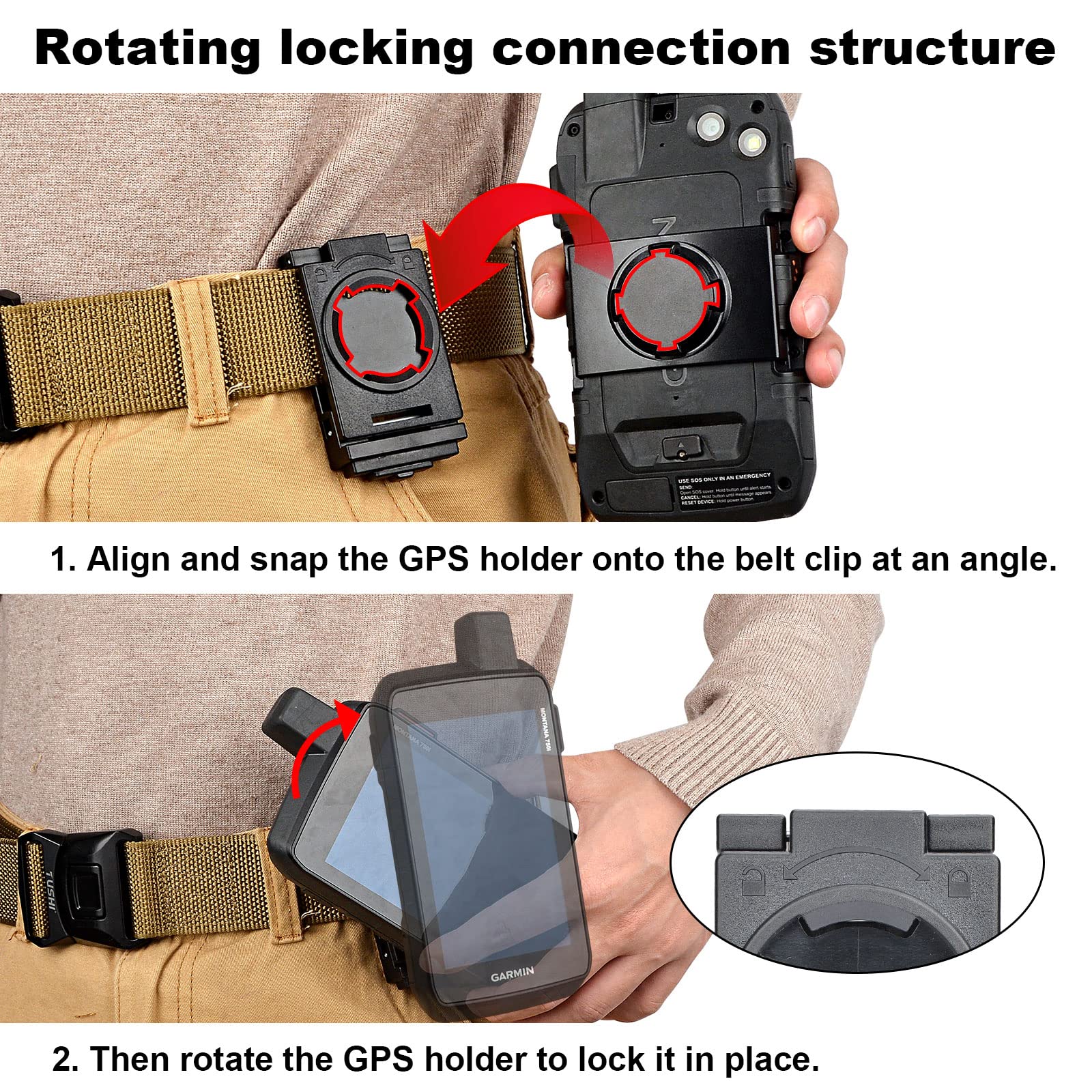 Iguerburn Belt Mount Clip For Garmin Montana 700I / 750I Handheld Gps (Not For Other Models, Not For Vehicle)