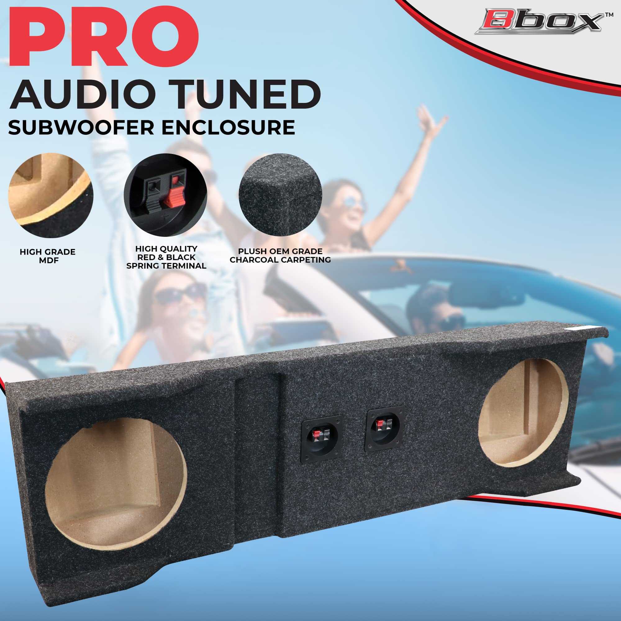 Atrend Bbox Dual 10 Inch Subwoofer Sealed Enclosure   Fits 1999 2006 Heavy Duty Chevrolet/Gmc Crew Cab   Car Subwoofer Boxes & Enclosures   Subwoofer Box Improves Audio Quality, Sound And Bass   Charcoal
