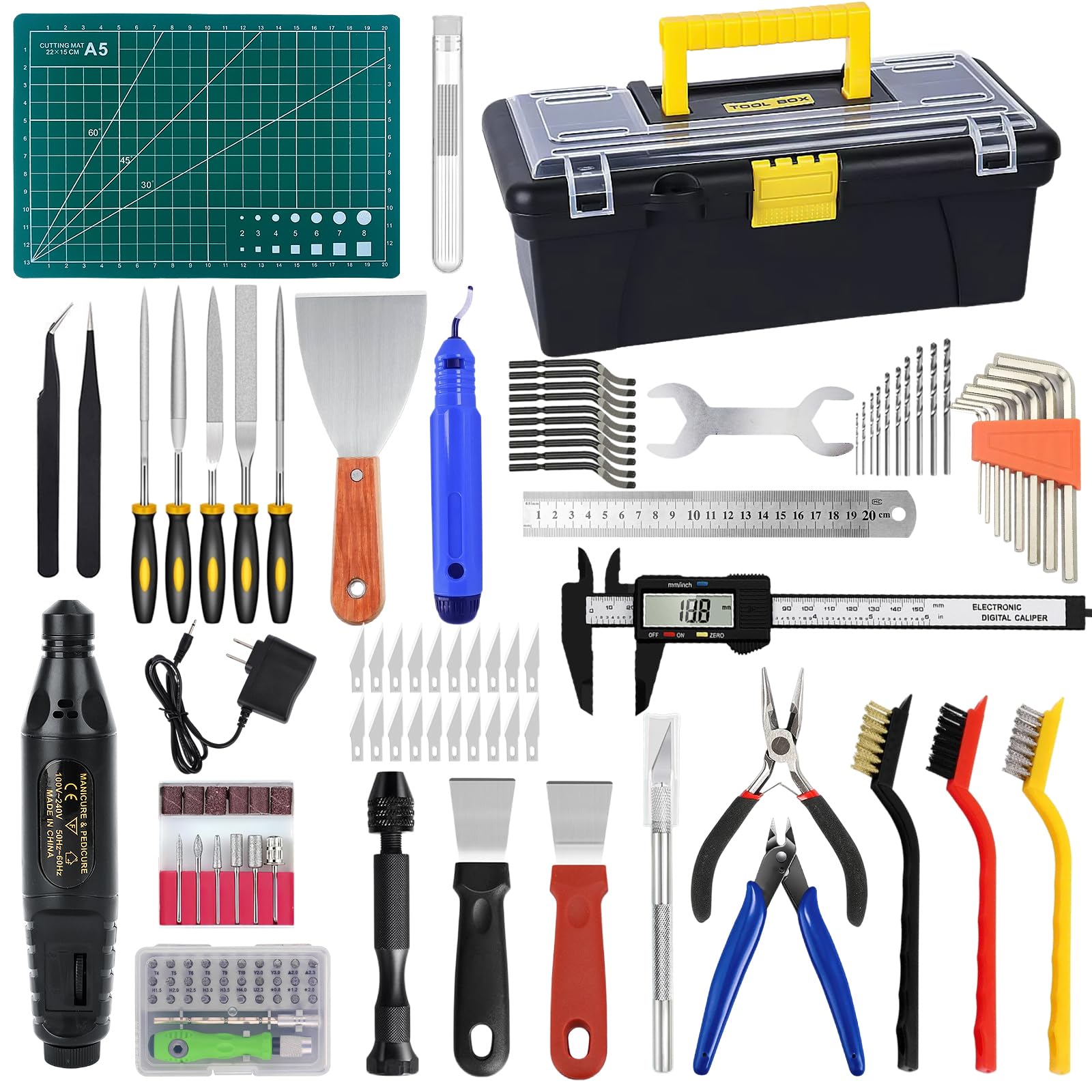 135Pcs 3D Printer Tools & Accessories Kit,3D Printing Tool Set With Tool Box,3D Printer Accessory Including Nozzle Cleaning Kit,