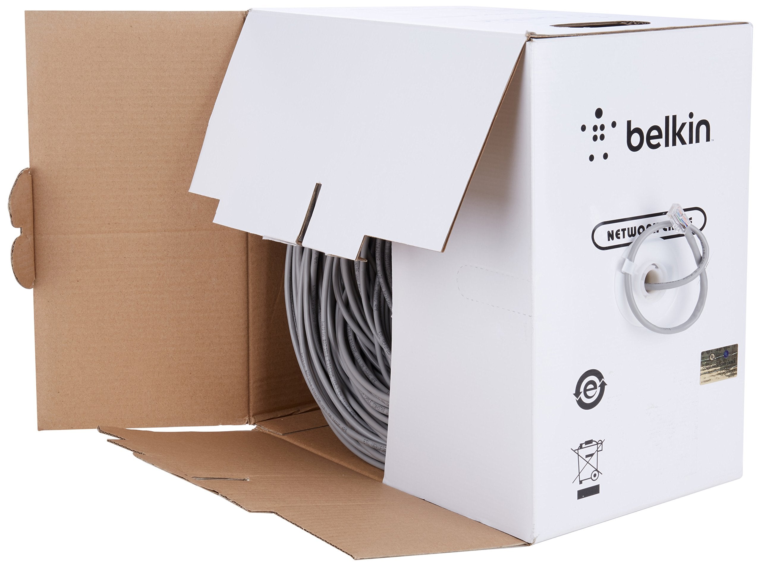 Belkin Cat 5E Bulk Patch Cable (Gray, 1000 Foot Reel)