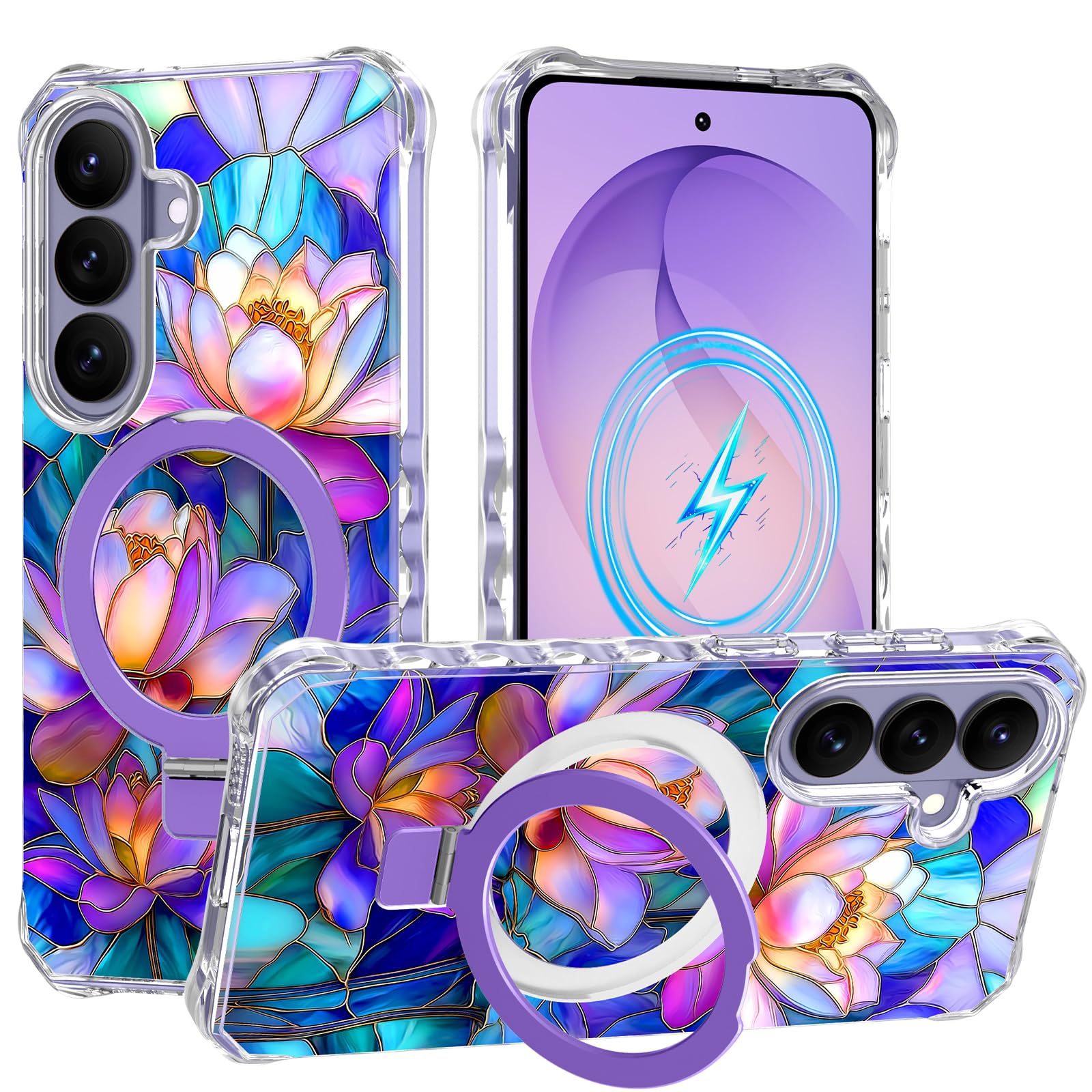 Casehas Magnetic for Galaxy S26 Case with Invisible Stand, Compatible with MagSafe, Shockproof Slim Anti-Slip Military Drop Prot