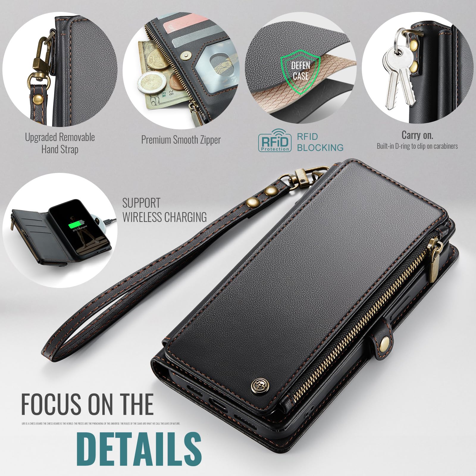 Defencase For Samsung Galaxy S23 Plus/ S23+ Case, ?Rfid Blocking? For Samsung S23 Plus Wallet Case Women Men, Pu Leather Magneti