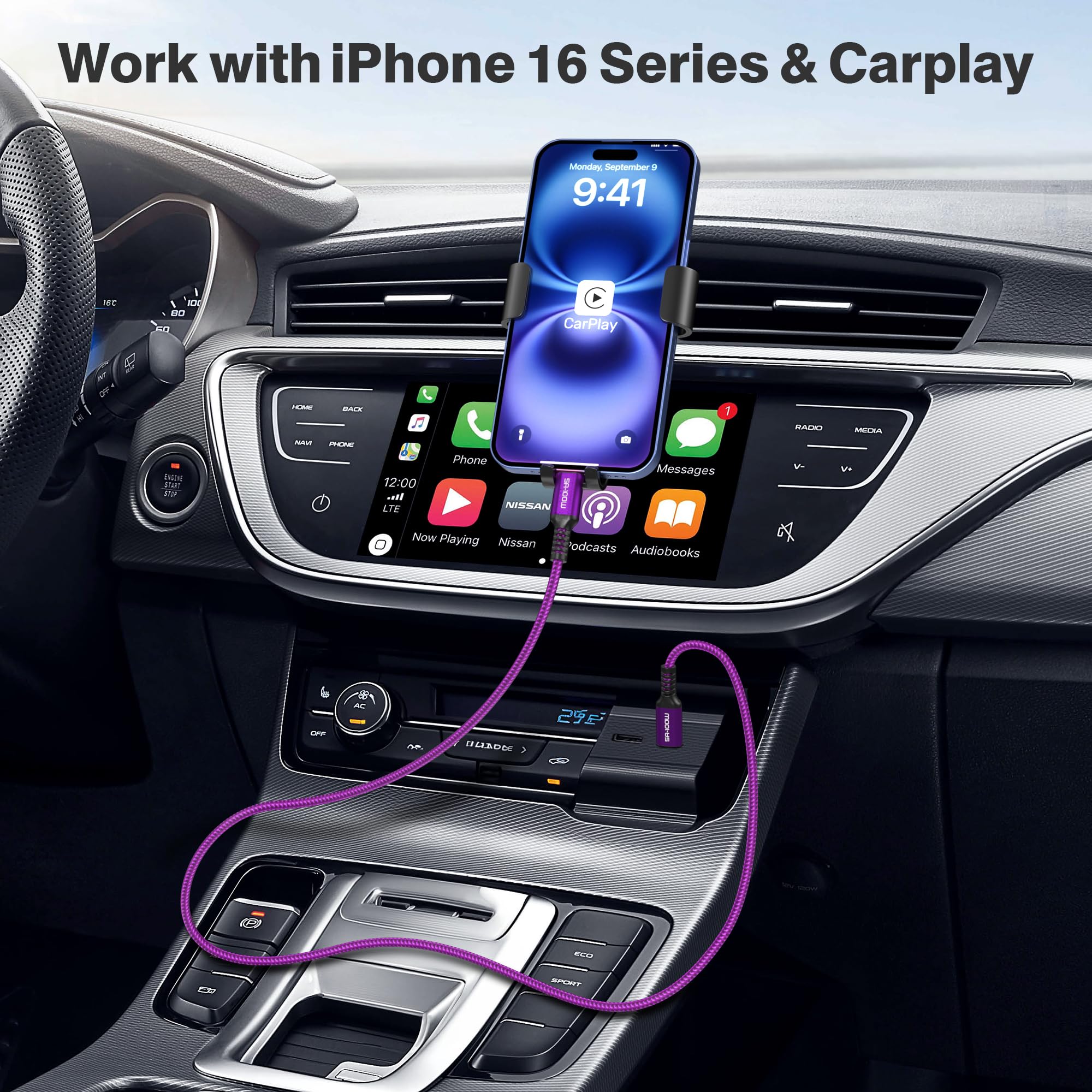 Elebase For Iphone 16 Pro Max Charging Cable 3.3/6.6/10Ft 3Pack,100W Usb C To Usbc Charger Cord For Car Iphone 16 15 Plus,Macboo