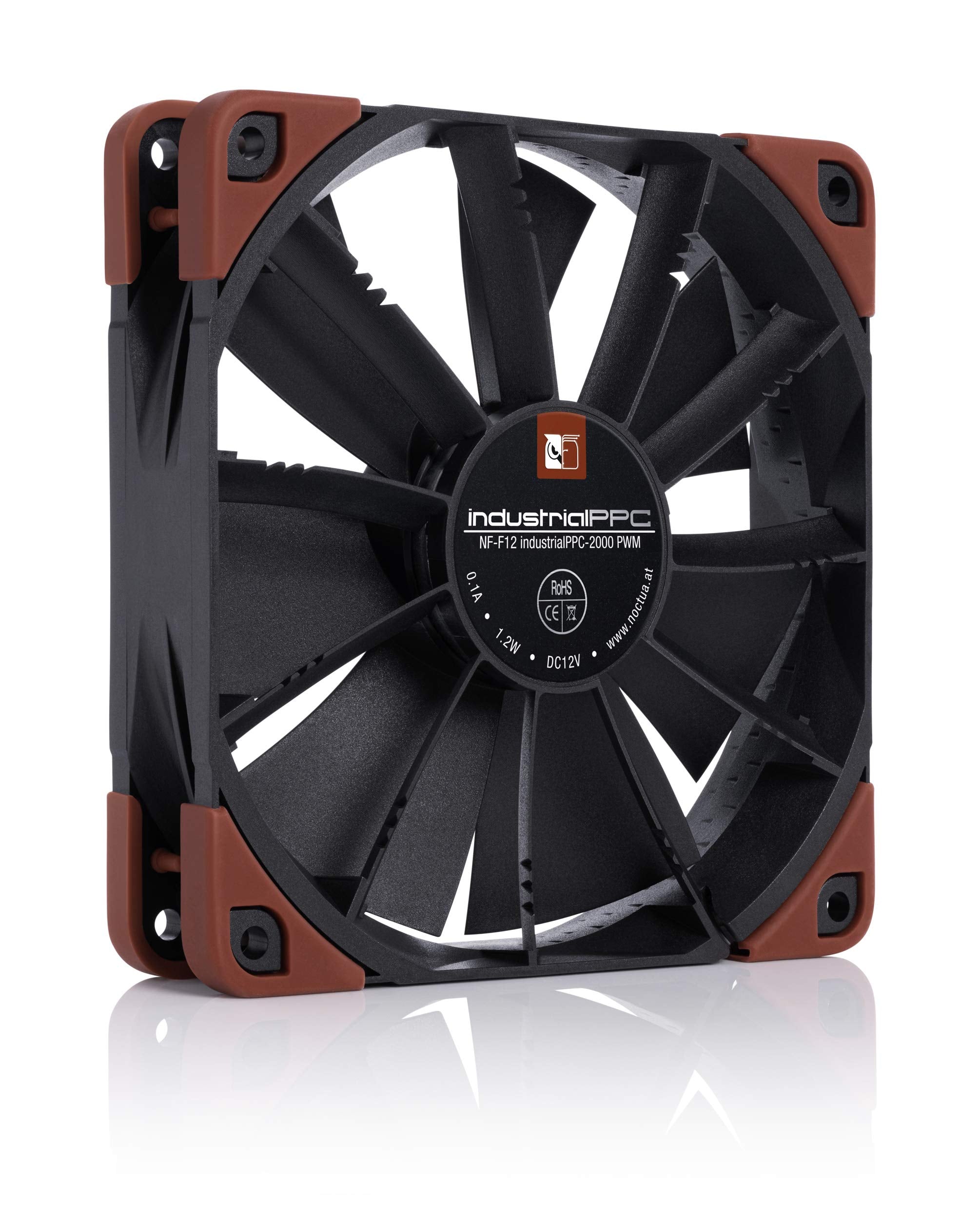 Noctua Nf-F12 Ippc-2000 Pwm, Heavy Duty Fan, 4-Pin, 2000 Rpm (120Mm, Black)