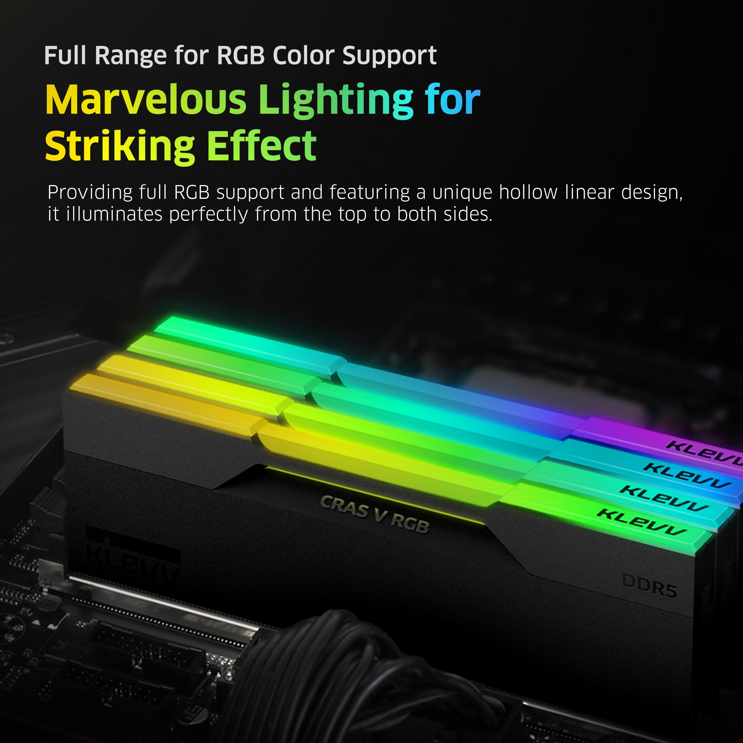 Klevv Cras V Rgb Ddr5 32Gb (2X16Gb) 6000Mhz Cl30 A Die 1.35V Gaming Desktop Ram Memory Sk Hynix Chip Xmp 3.0 / Amd Expo Ready