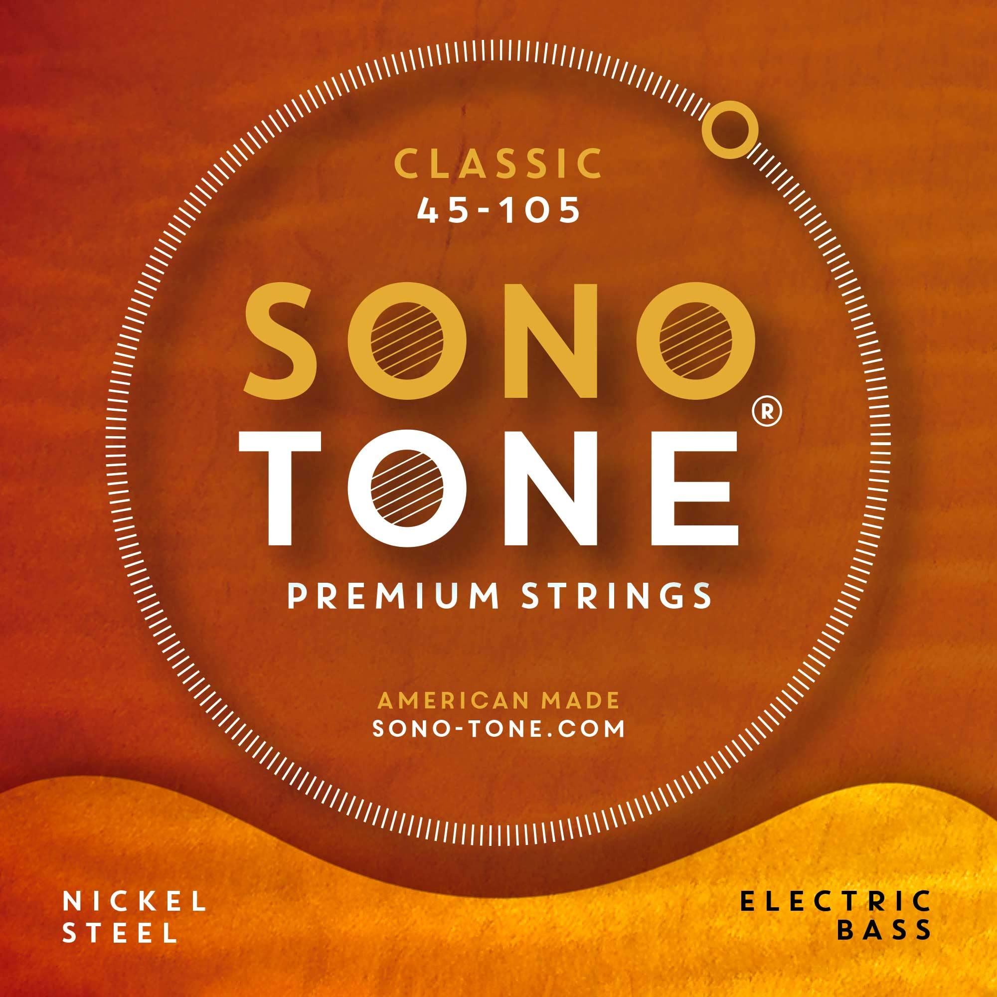 Sonotone Classic Bass Strings, 45105, Bass Guitar Strings, Custom Nickel Plated, HandWound, Hex Core, Tone Clarity, Punch, Bri